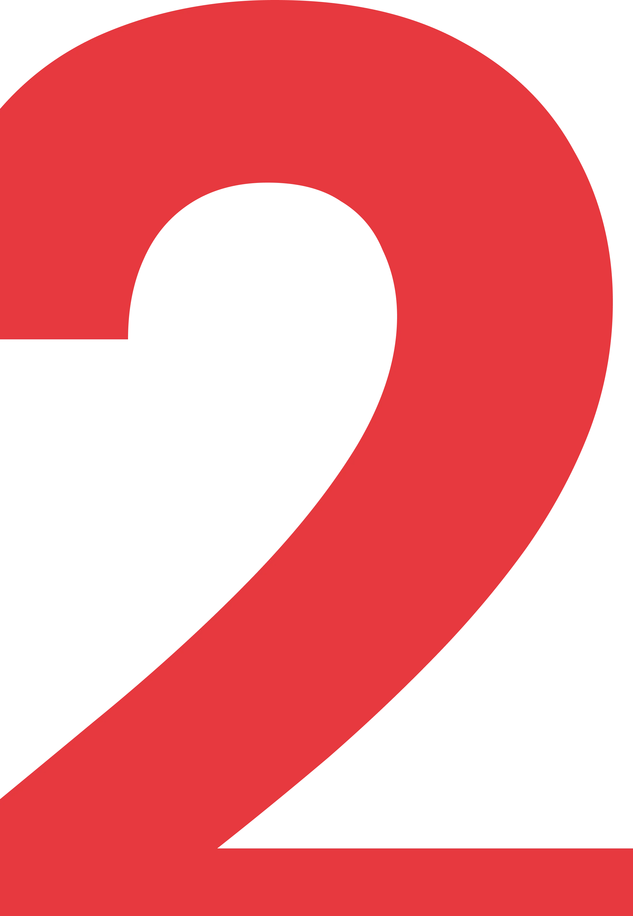 A red number two with a black background.