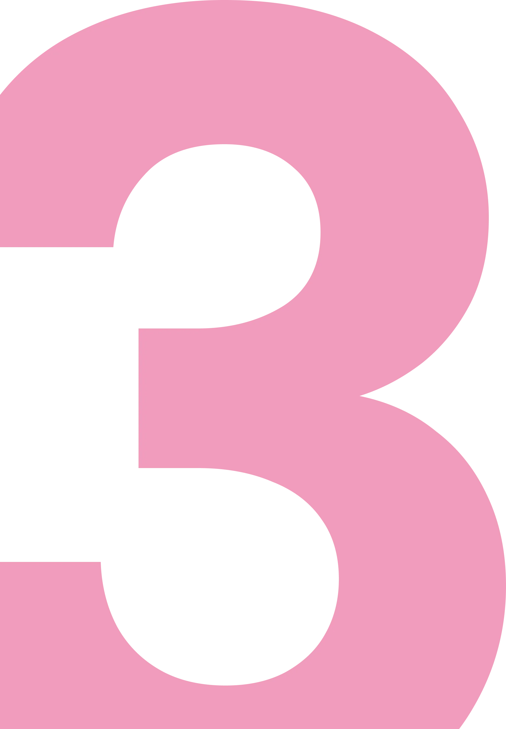 The number three in a pink circle.