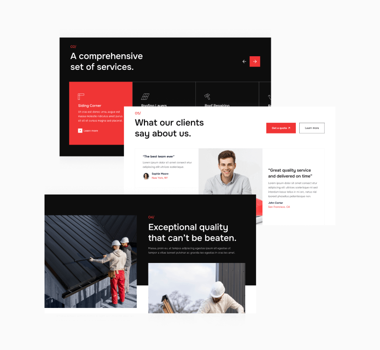 Sections - Roofing X Webflow Template