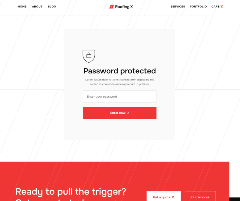 Password Protected Utility - Roofing X Webflow Template