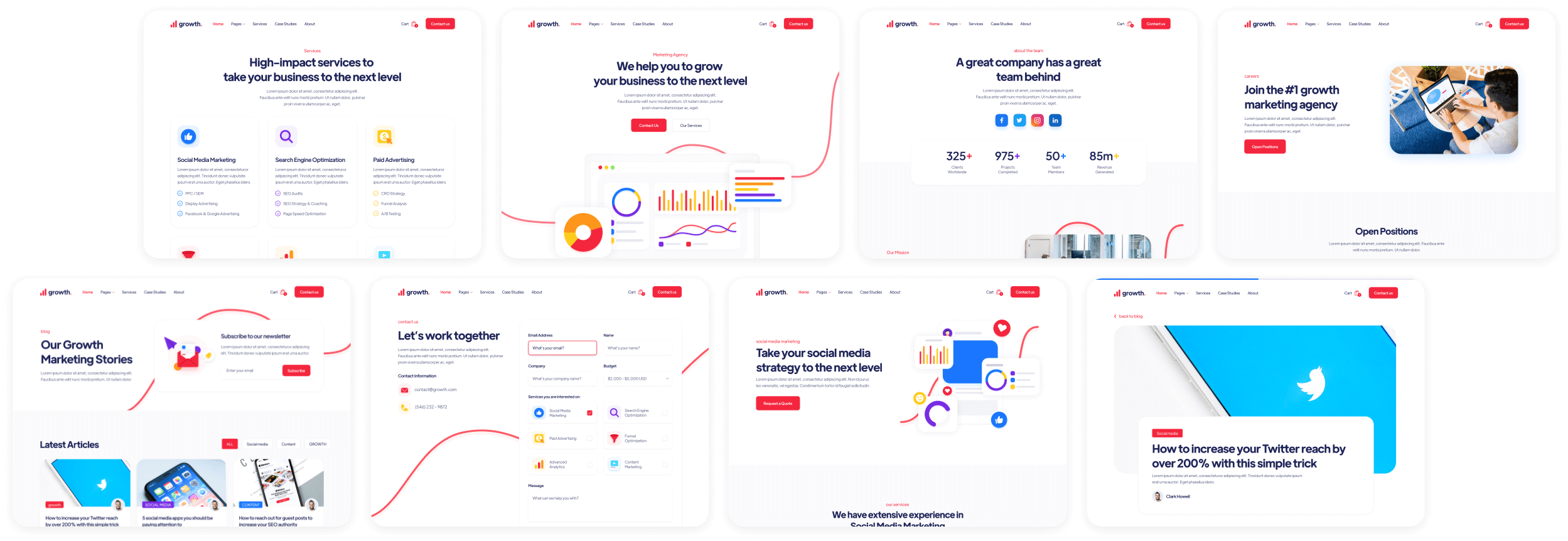 Buy Template Now - Growth Webflow Template