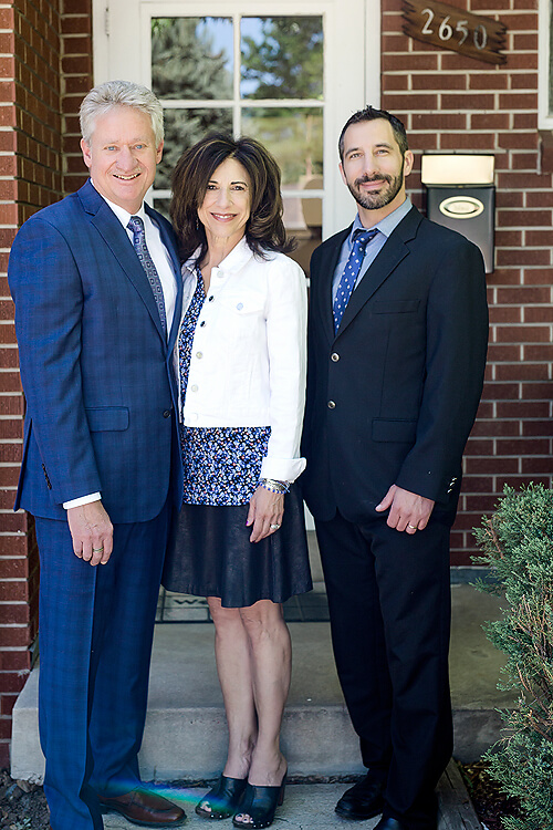 Craig knippenberg lisa patterson jim langely in fron of adhd autism anxiety therapy office denver 