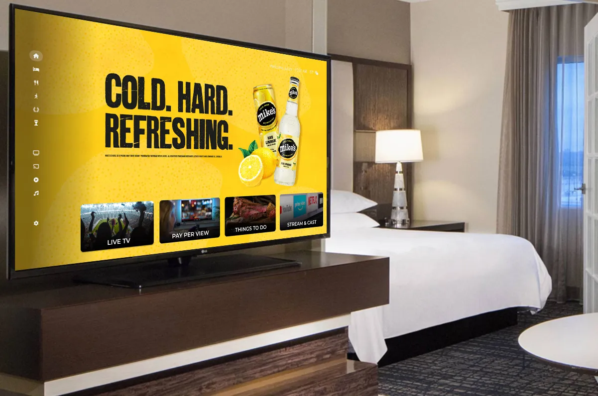 Hotel Room Mike Hard Lemonade with TV