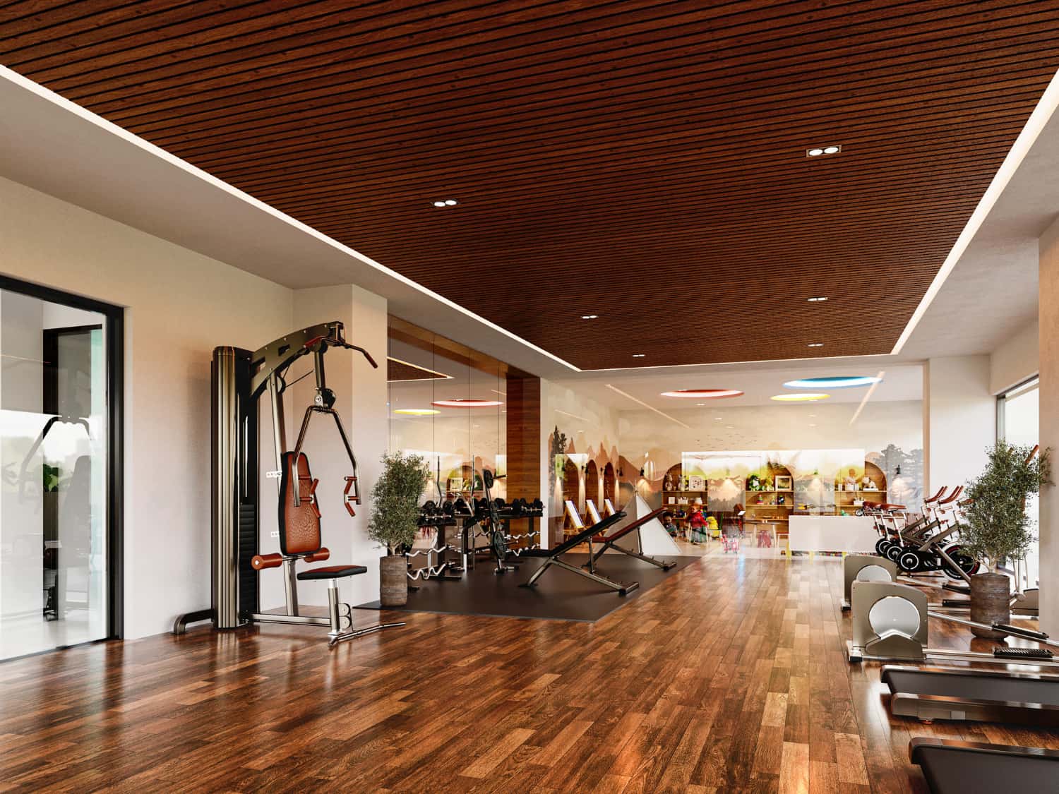 Fully equipped indoor fitness center and gym amenities at DUE Puerto Vallarta