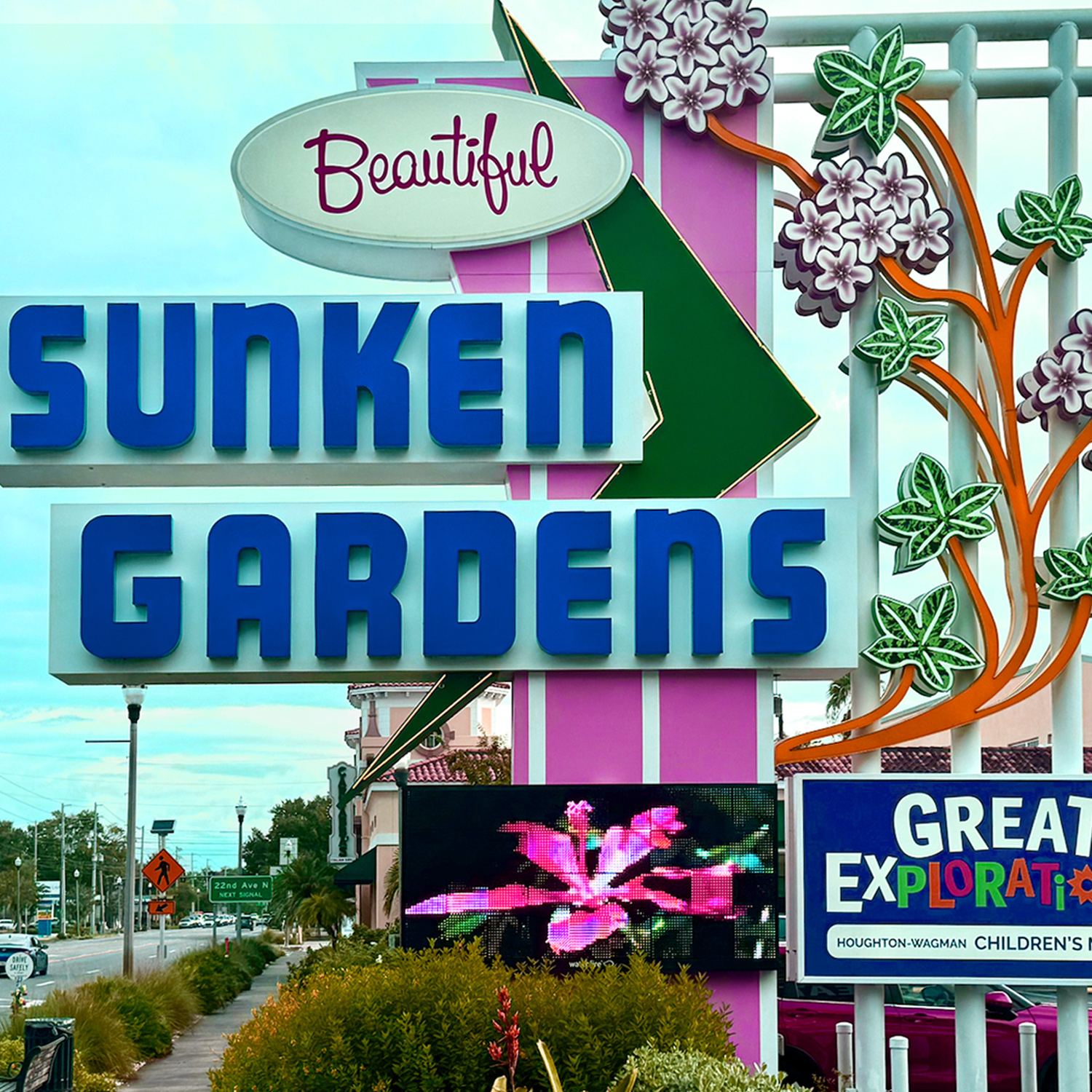 Tropical plants at Sunken Gardens, a nearby attraction to The Luce Hotel