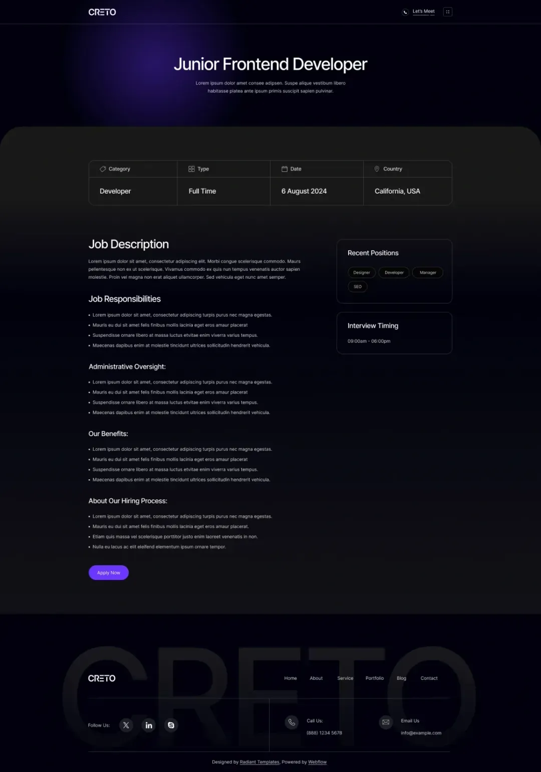 Career Details Page