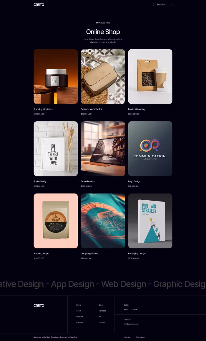 Shop Page