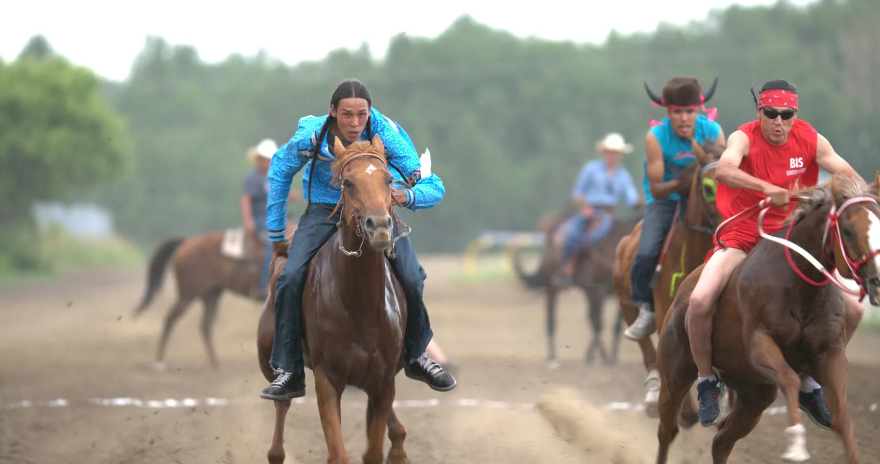 Cody Big Tobacco (L) at the World Indigenous Games, July 2017.