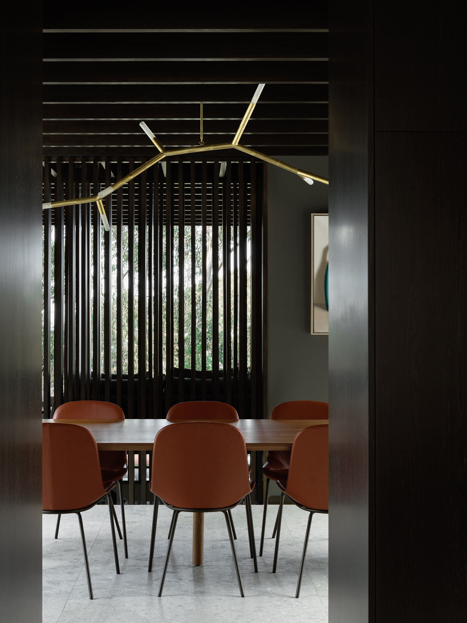 prefabricated steep site fully glazed facade exposed timber ceiling