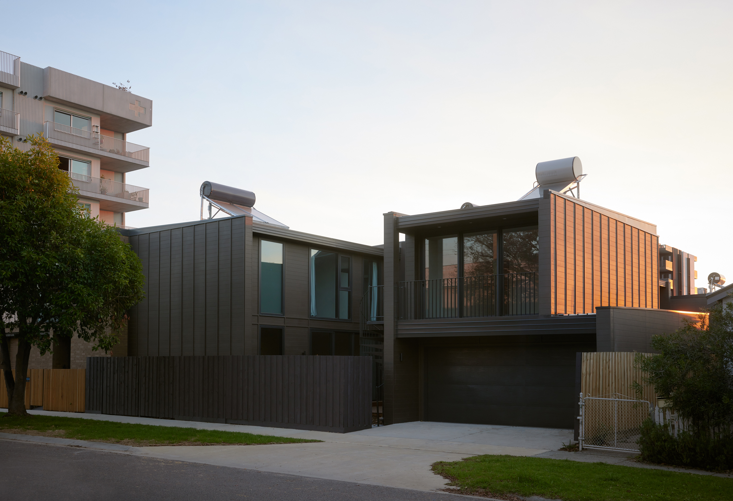 external facade of architectural townhouse
