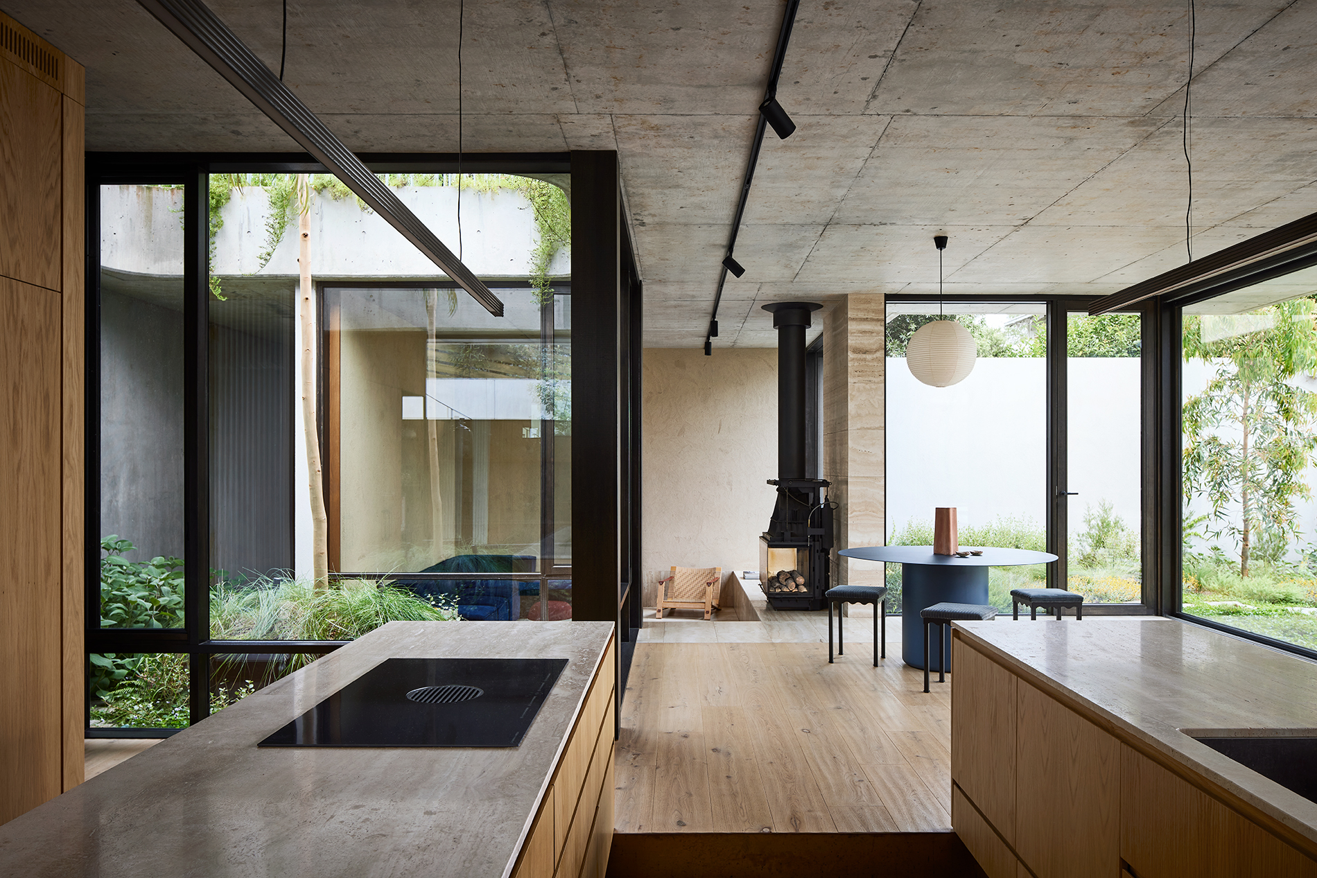 brutalism concrete ceiling