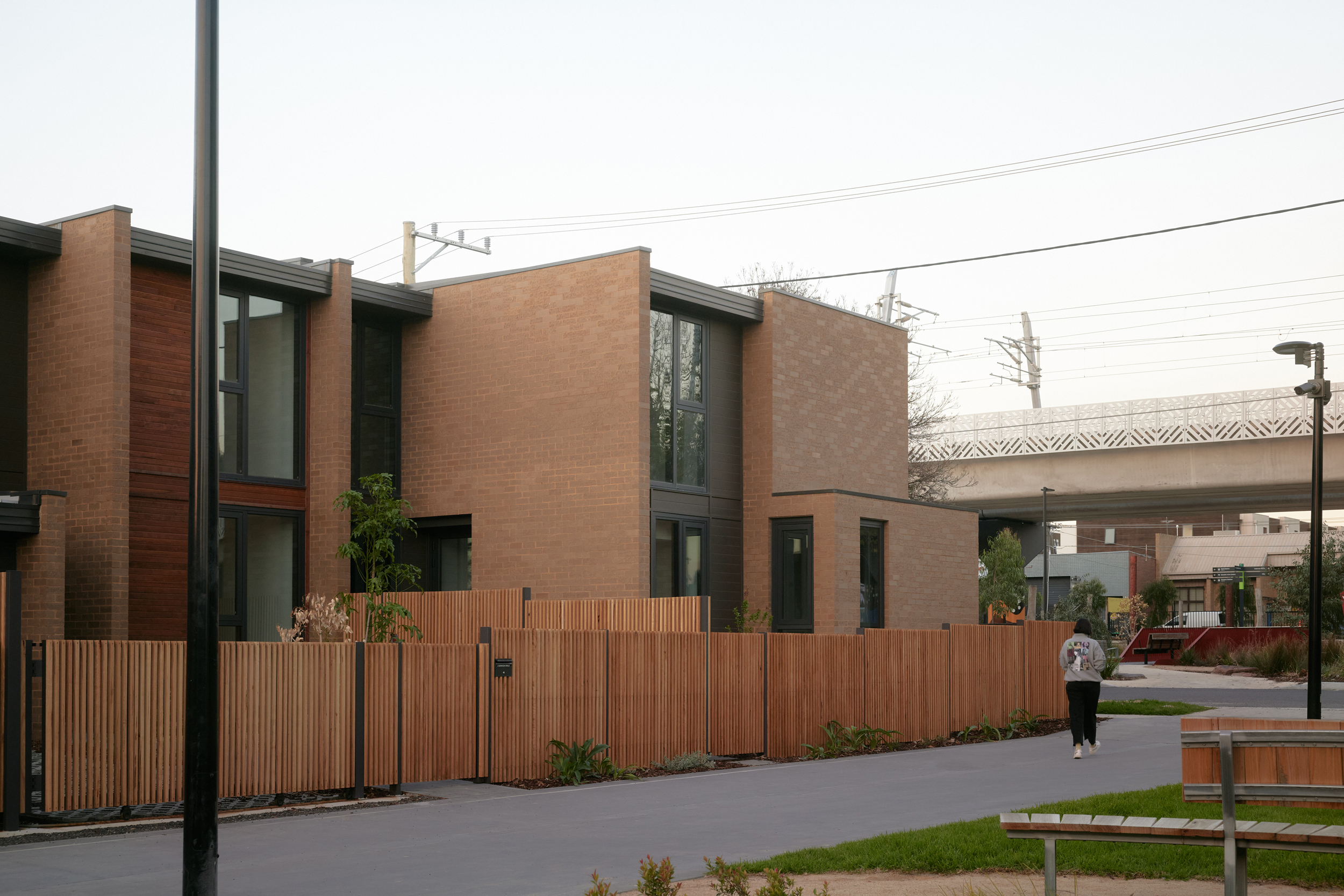 external facade of architectural townhouse