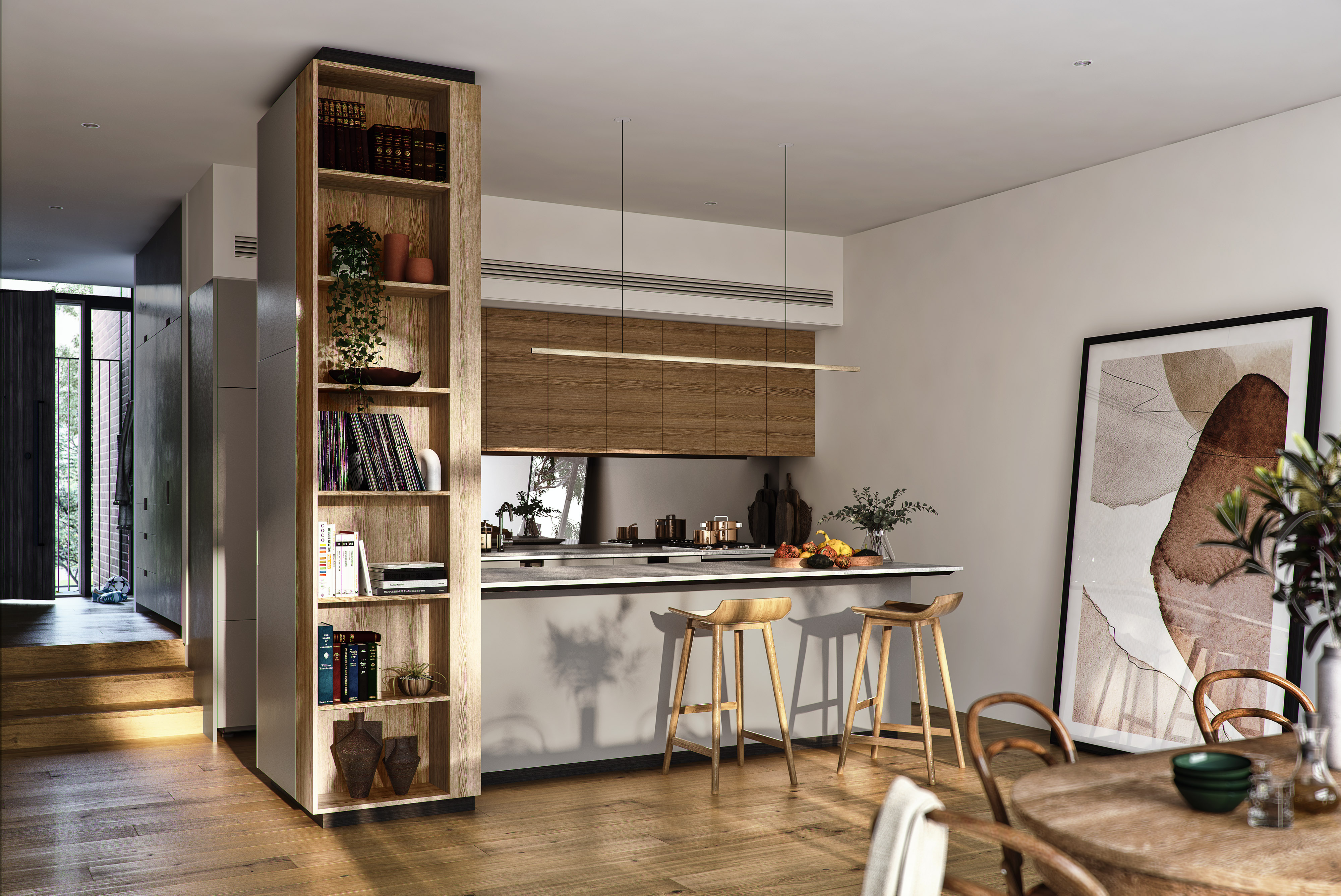 light filled townhouse kitchen
