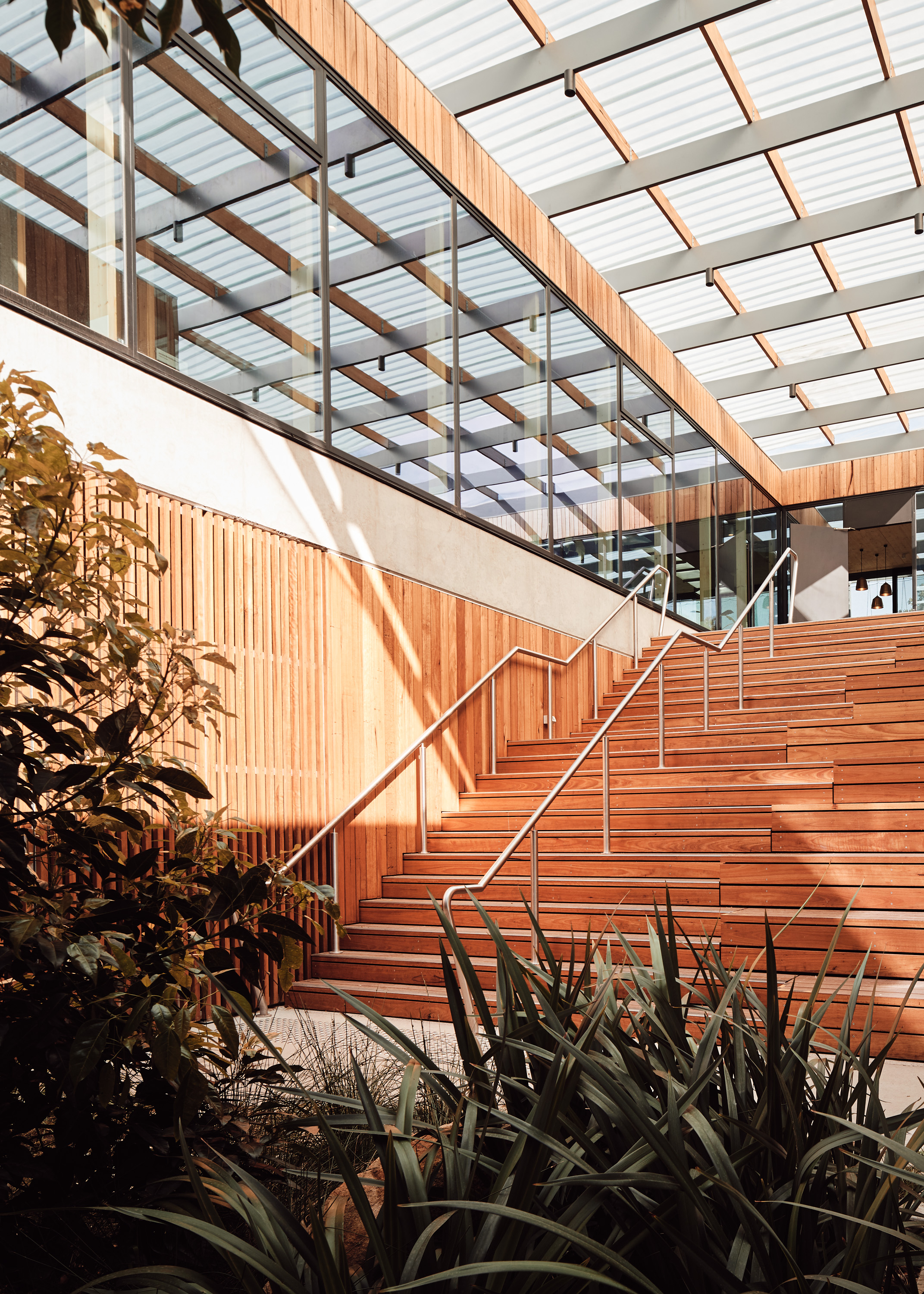 timber stairs internal garden