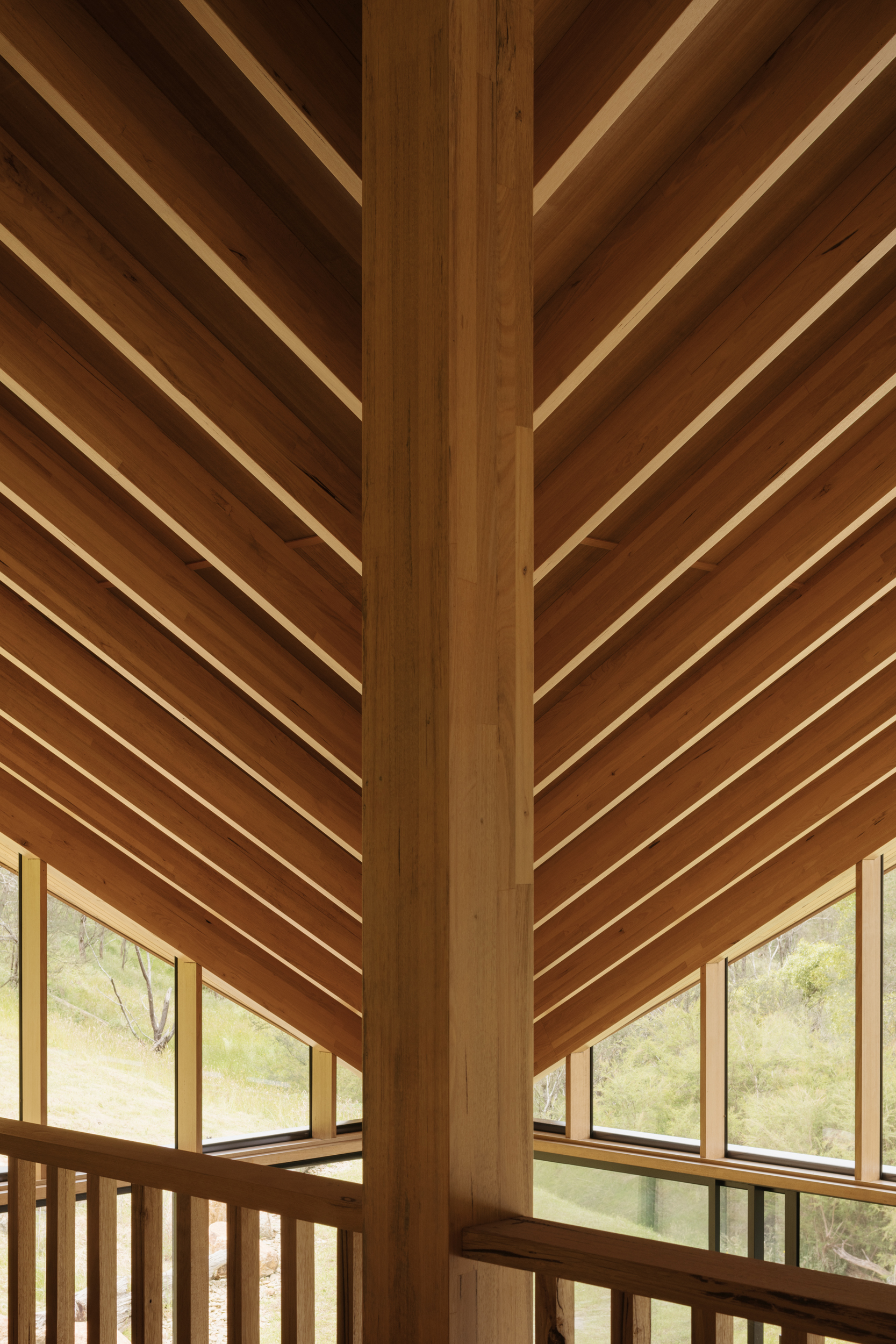 exposed timber beams gable roof