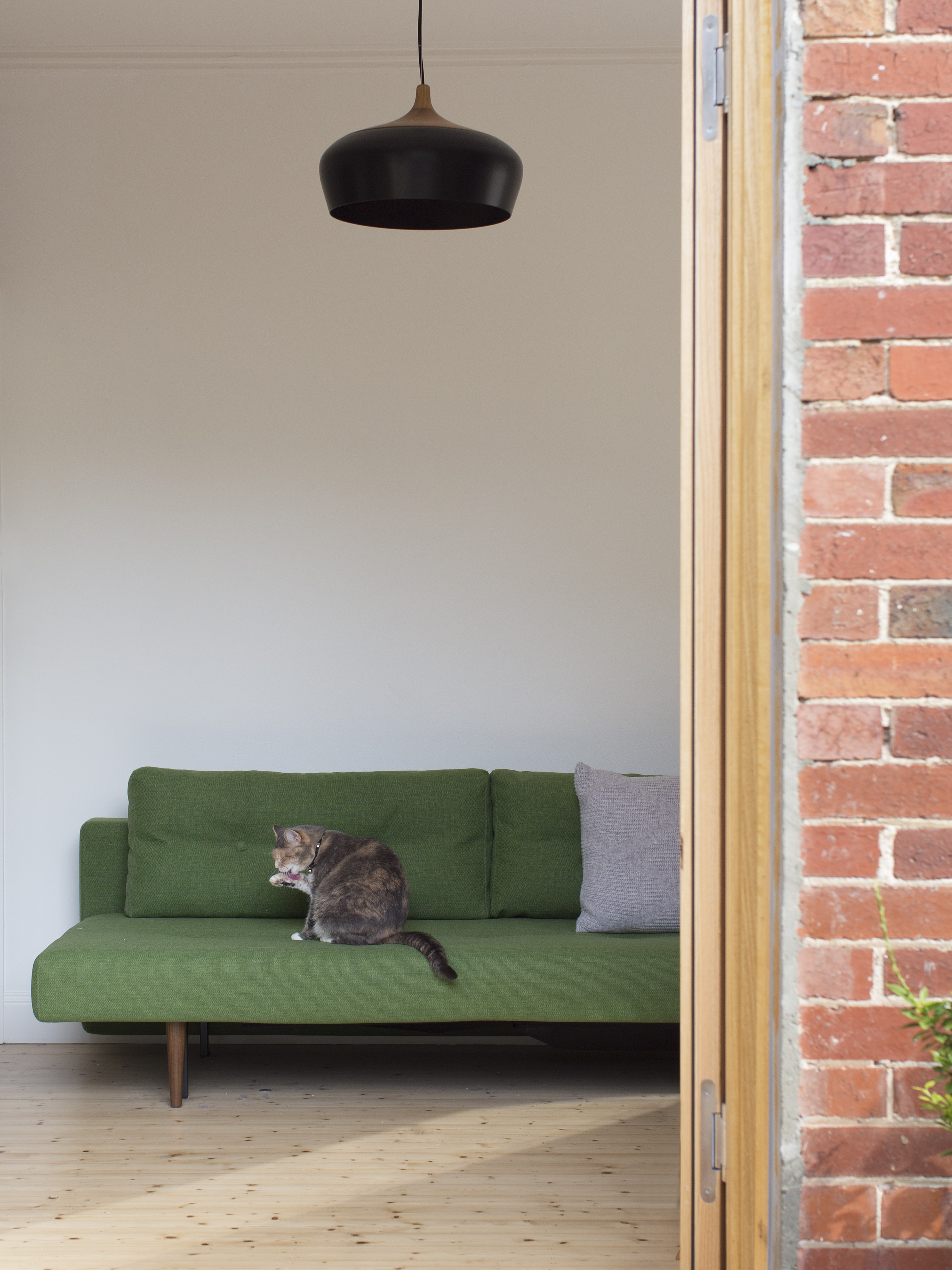 timber window frames to brick restoration