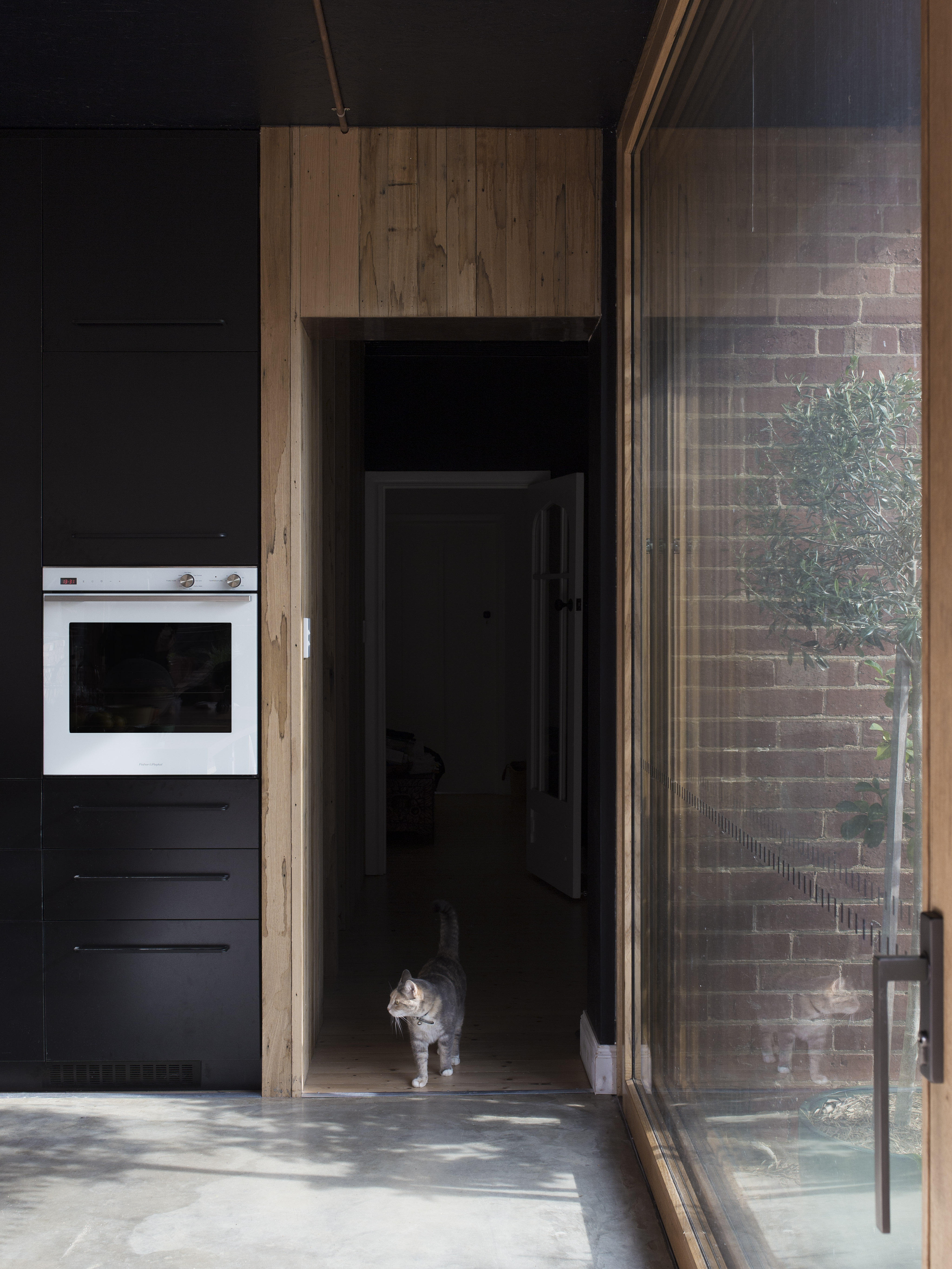 extension with full height glass doors