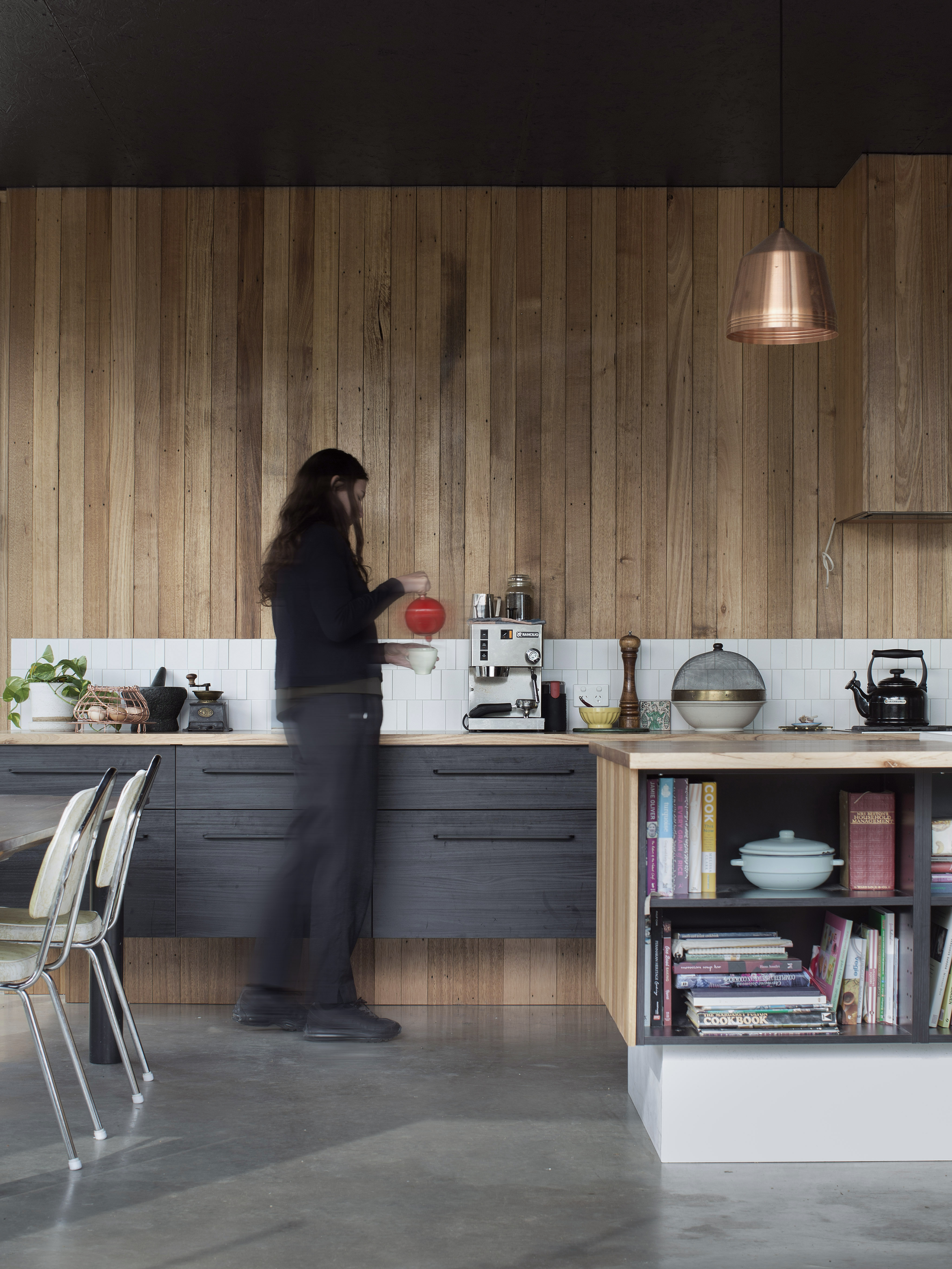 open joinery in kitchen