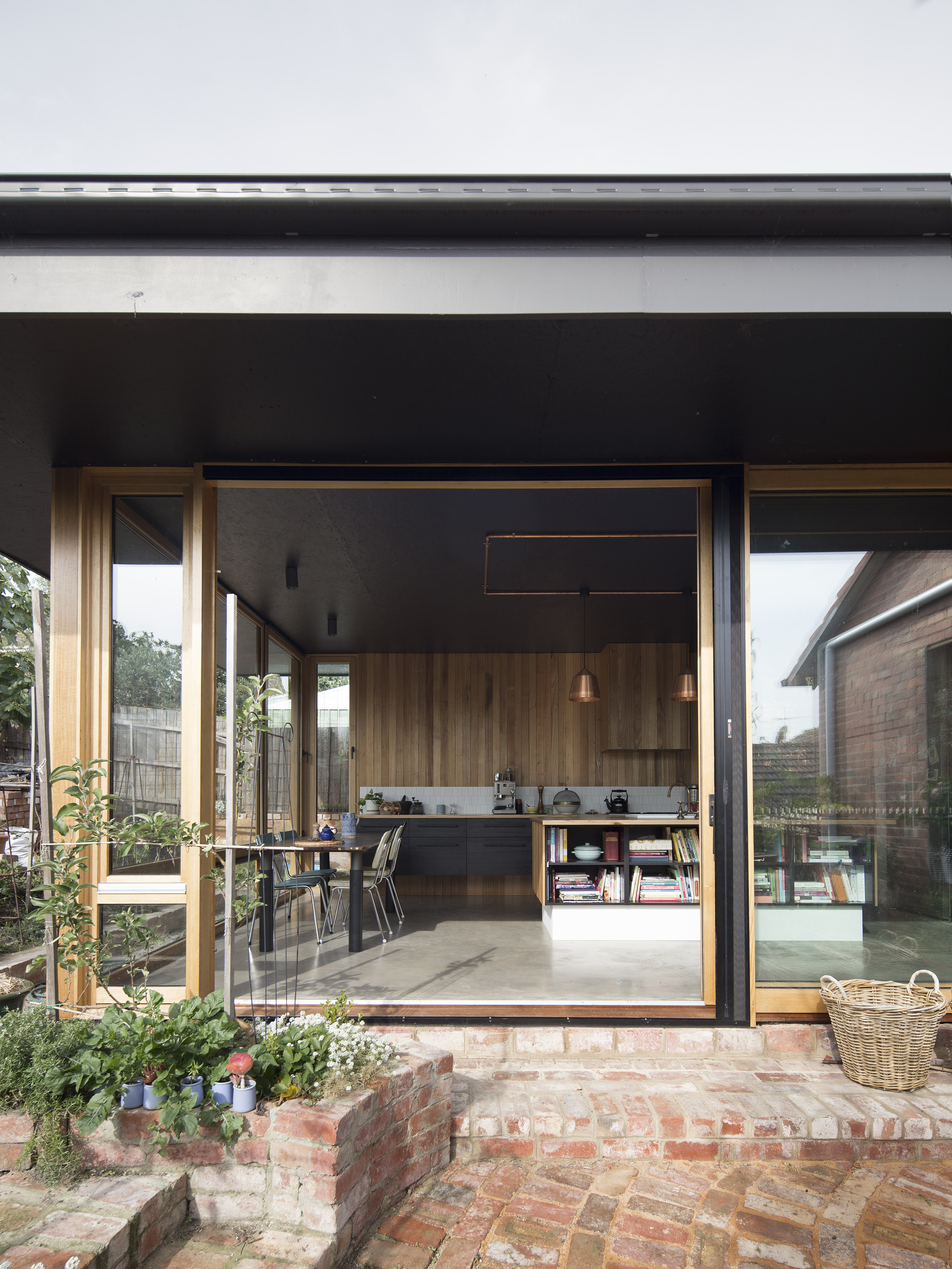 melbourne brick house renovation full height glazing mid century