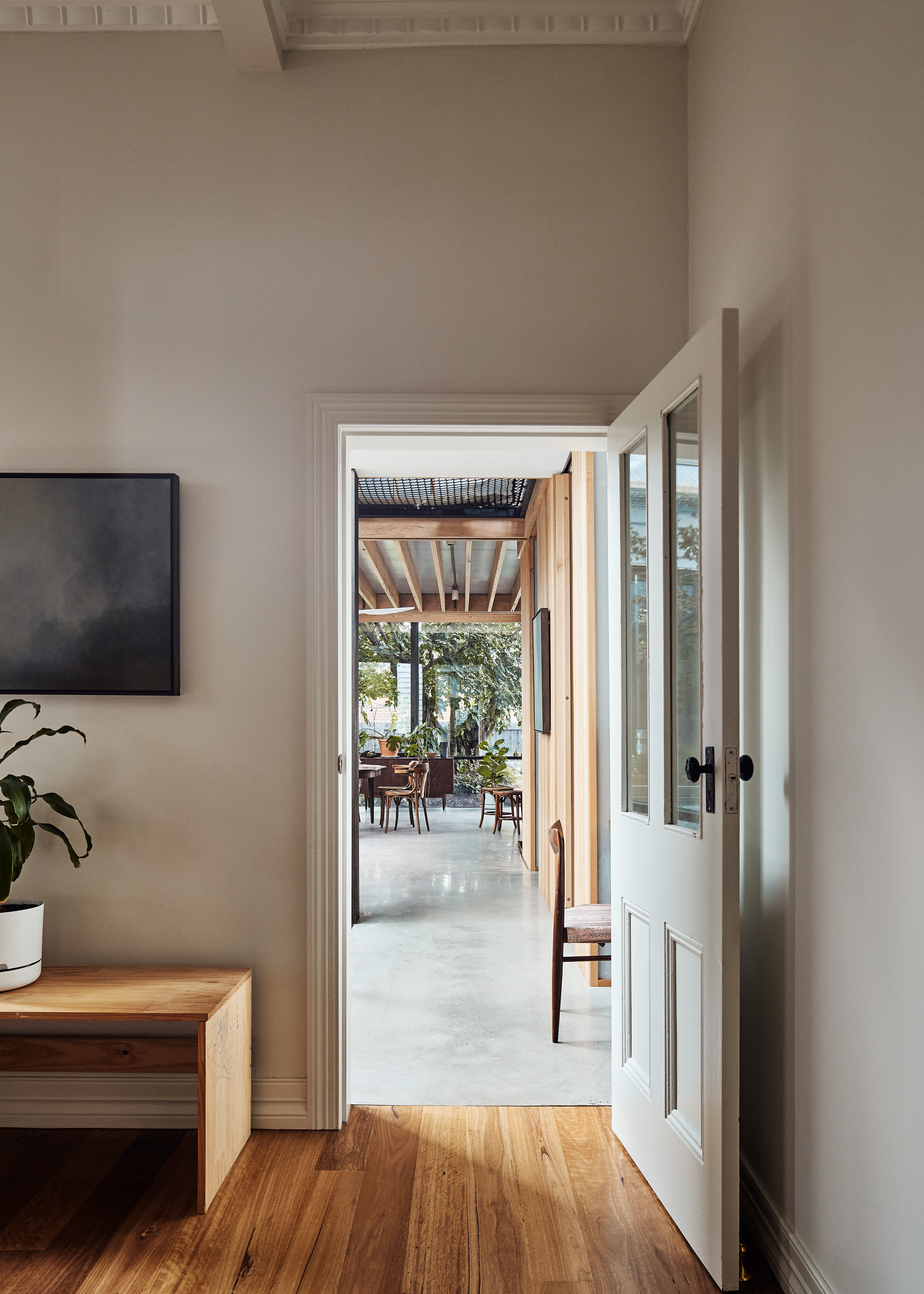 connection between existing cottage and new extension