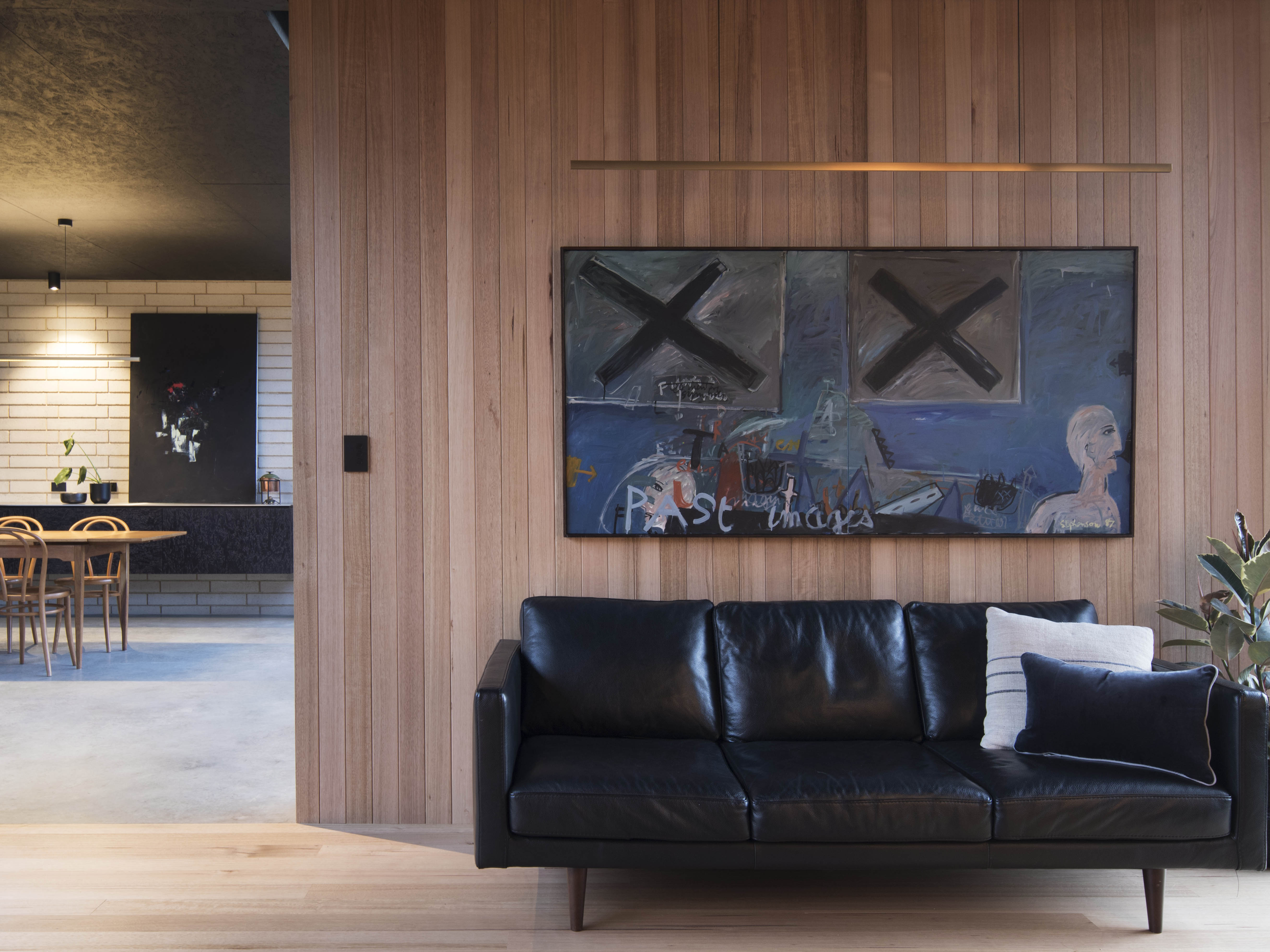 timber lined walls artwork