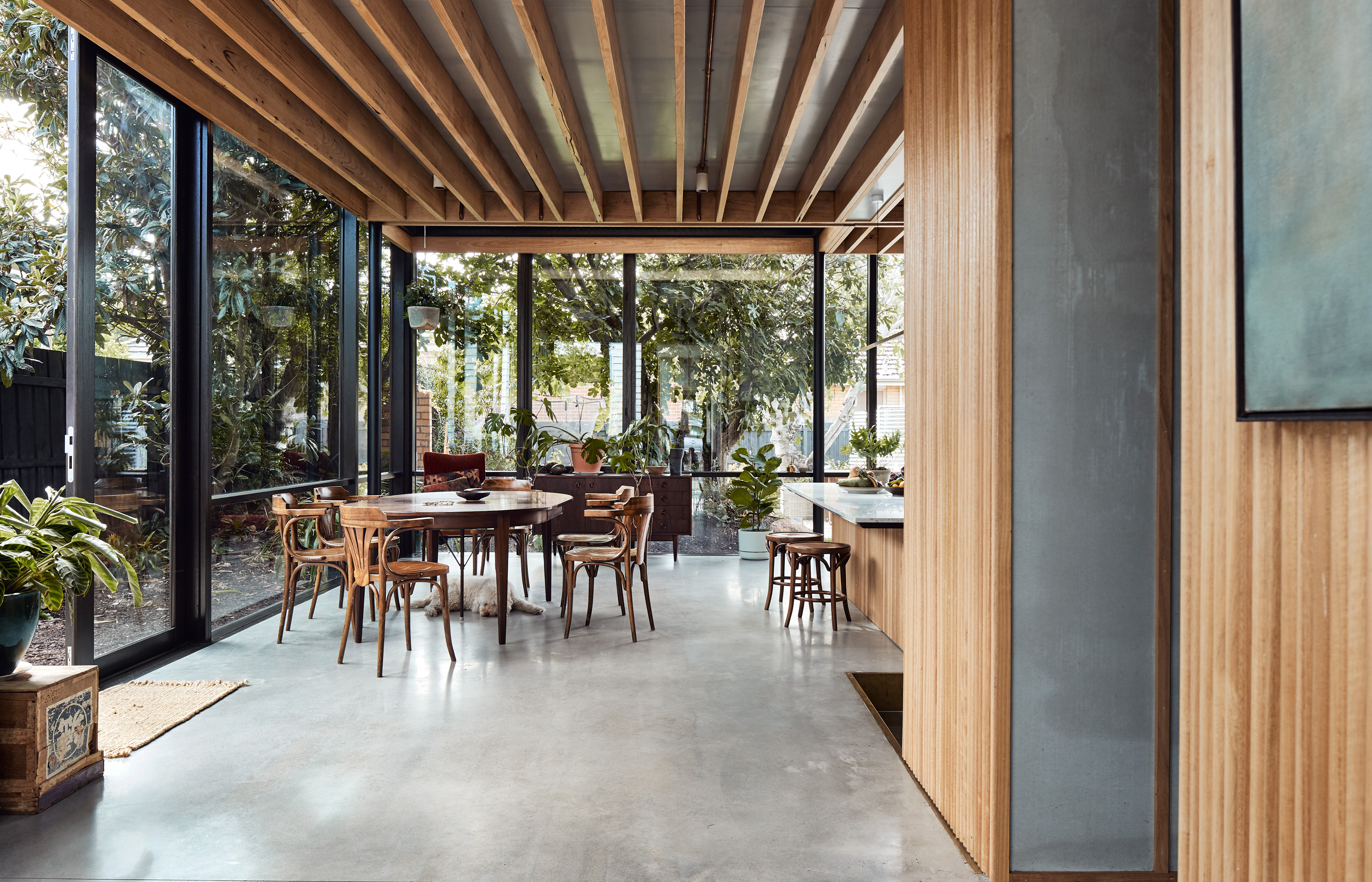 sitting room beneath play net architectural home