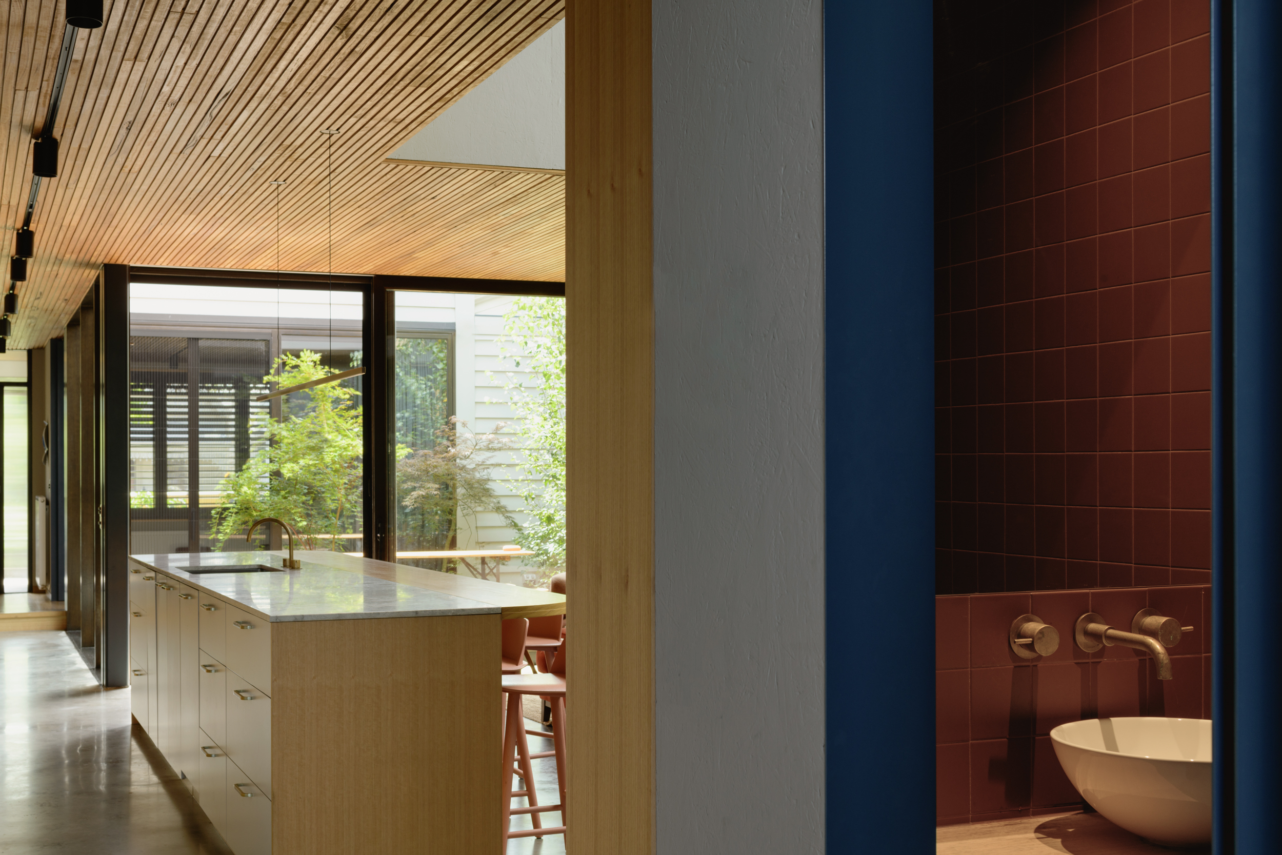 colourful powder room