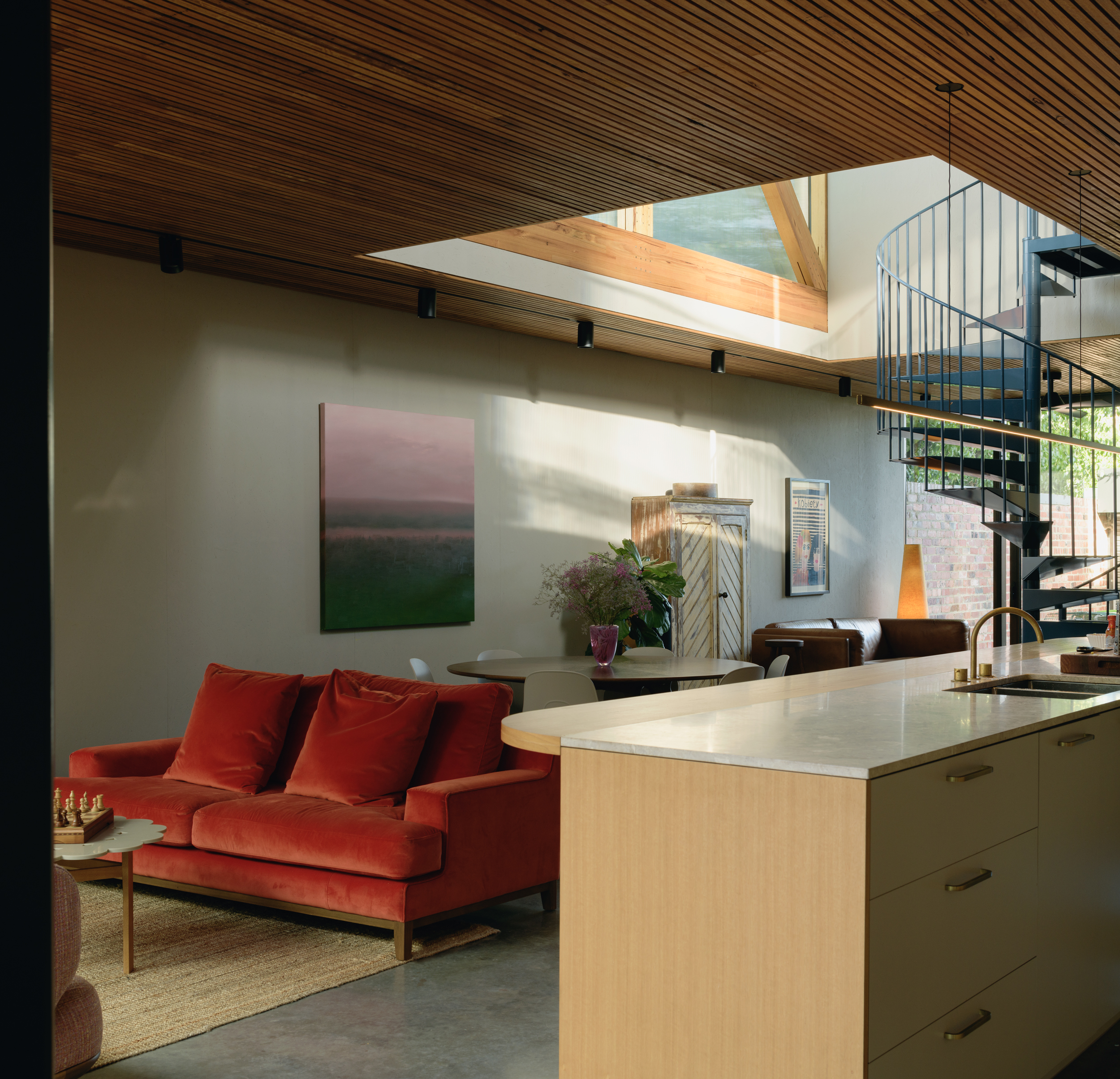 double height void for light into core of house