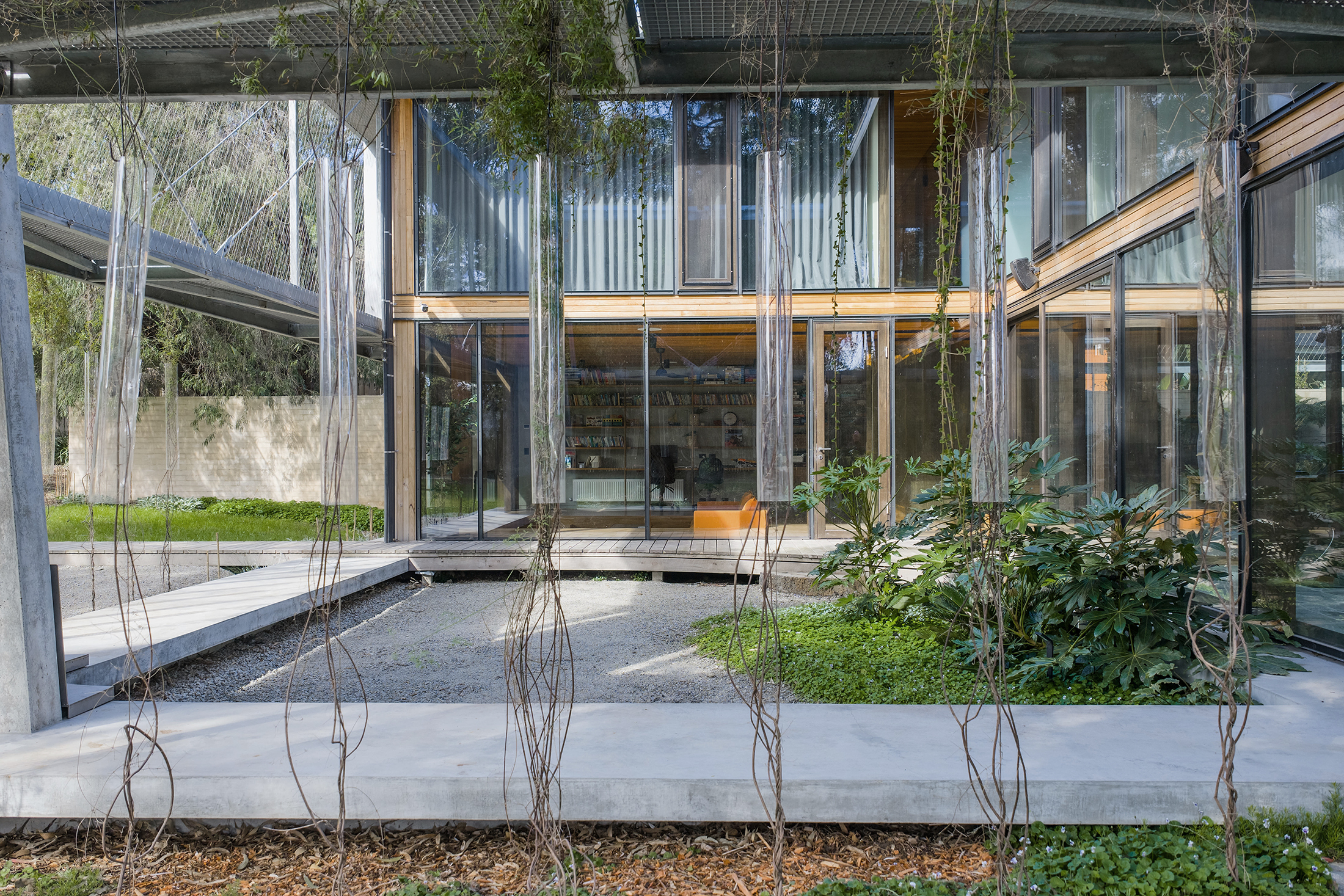 concrete structure and internal courtyard