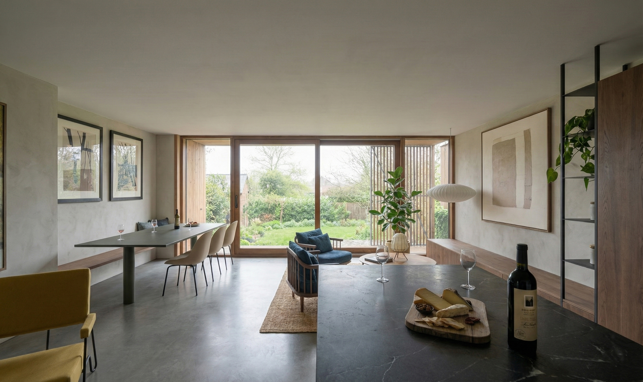 calm living room looking out to rear garden