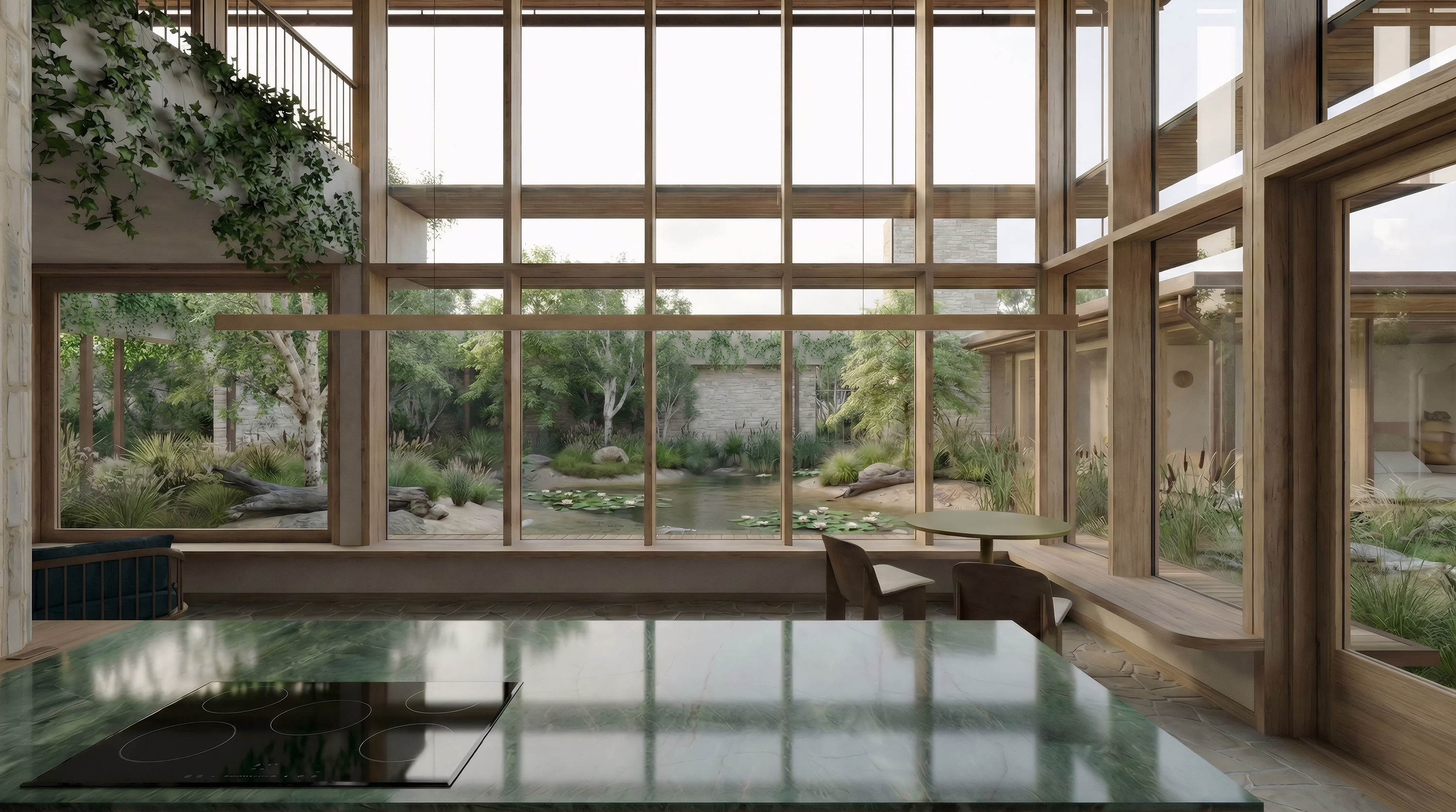 tall ceilings full height glazing