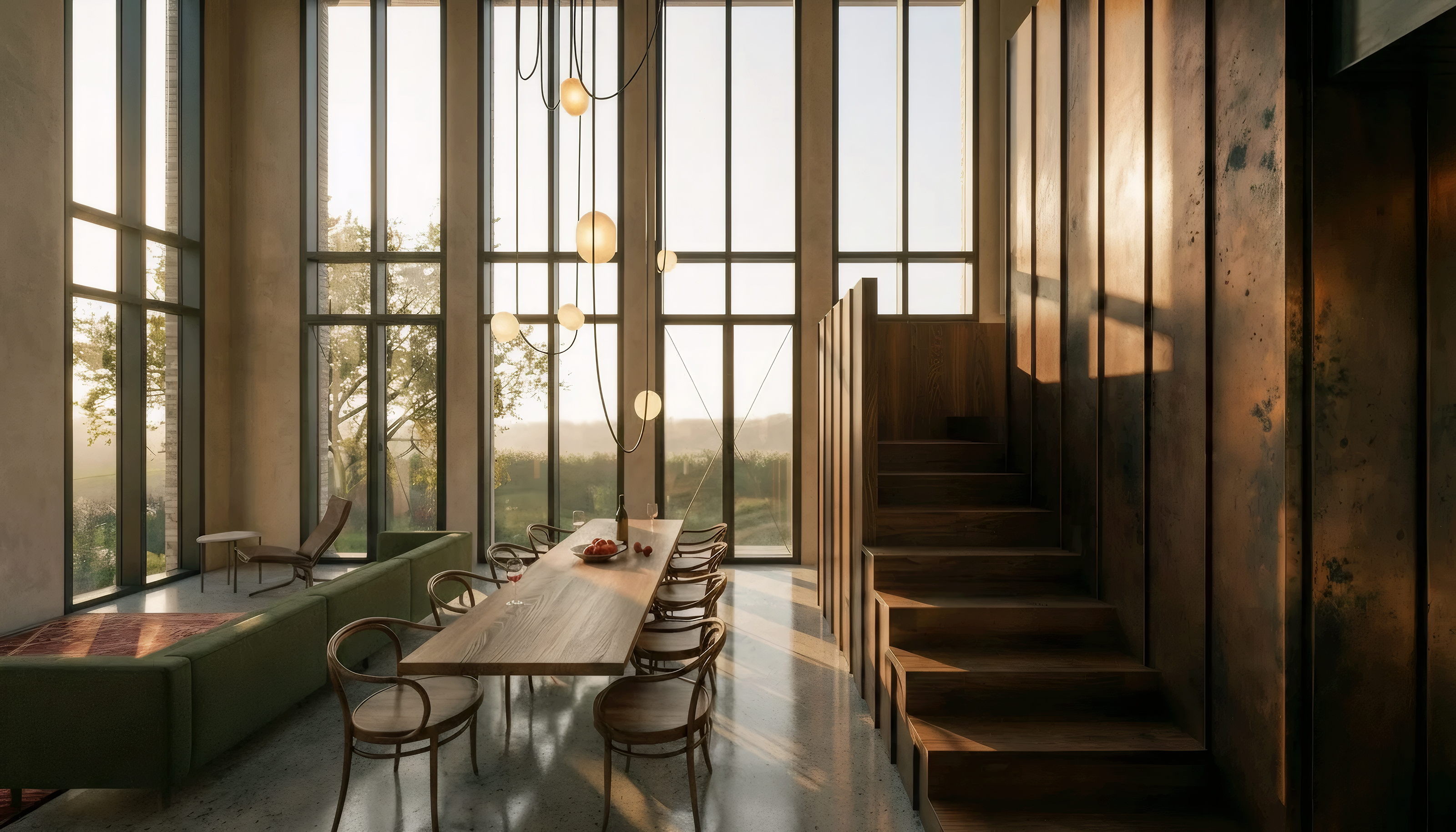 North-facing prefabricated glass facade improving thermal performance