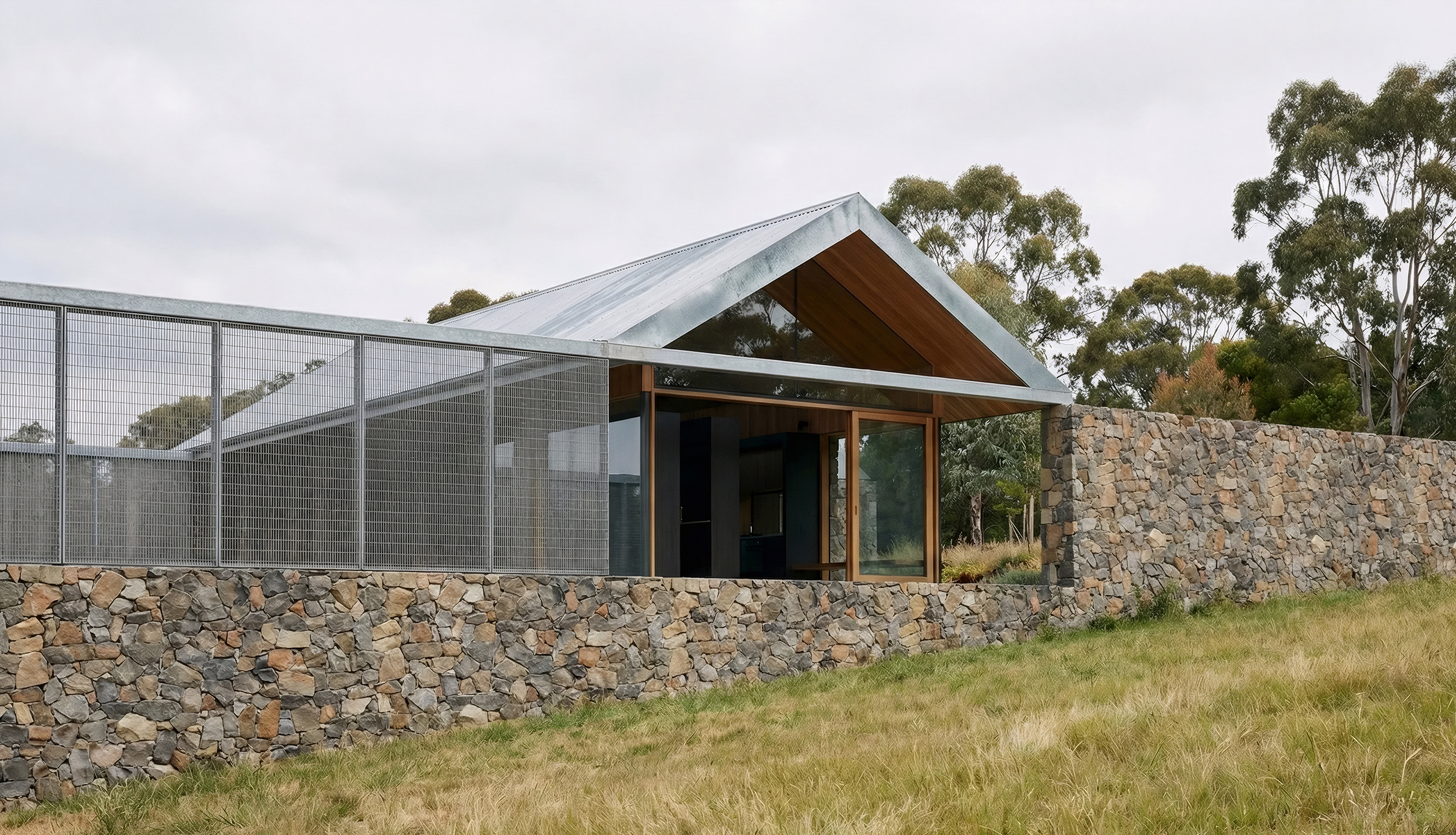 regional farm house with metal screening