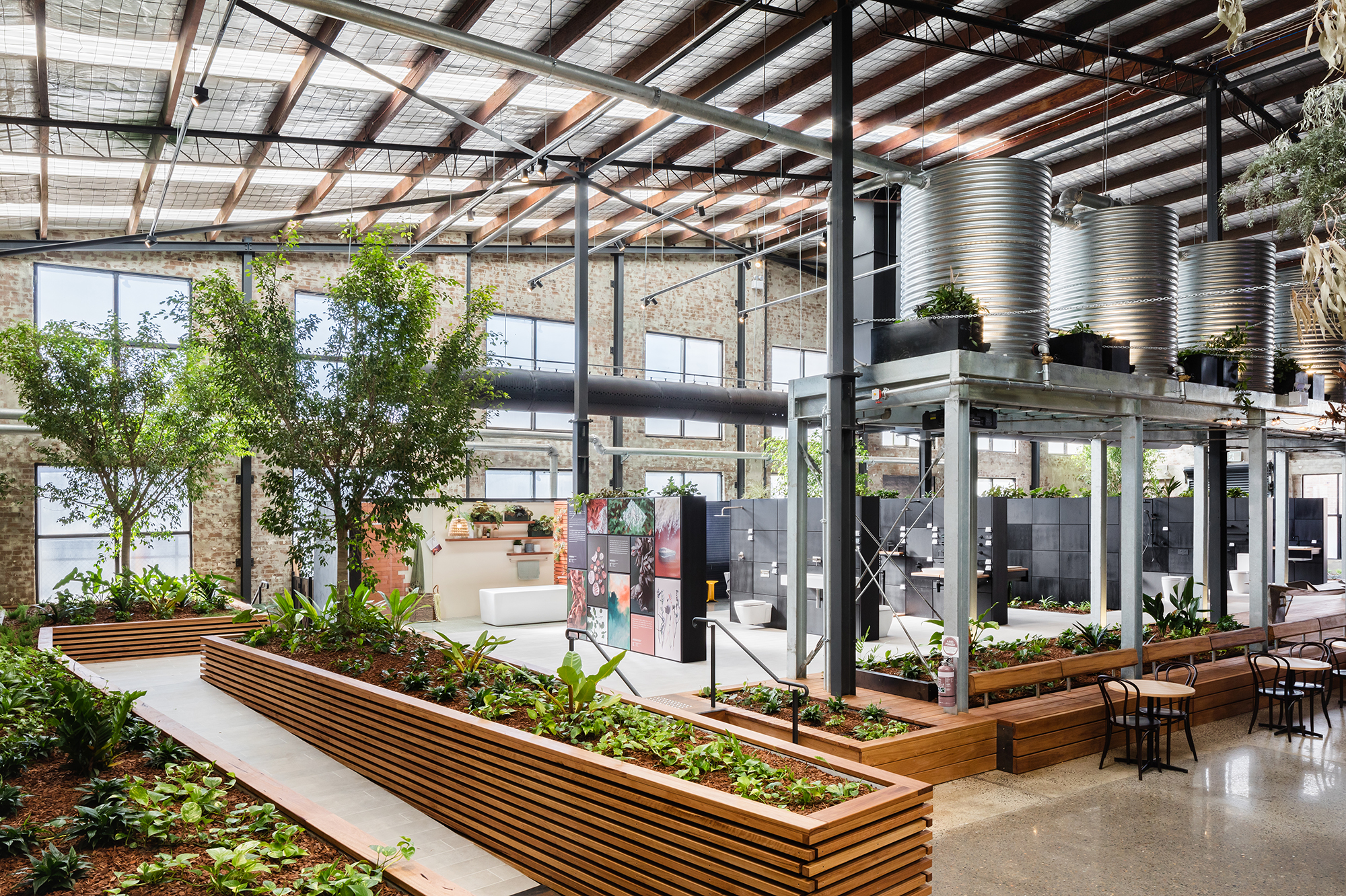 architectural commercial showroom australia using indoor gardening for air quality