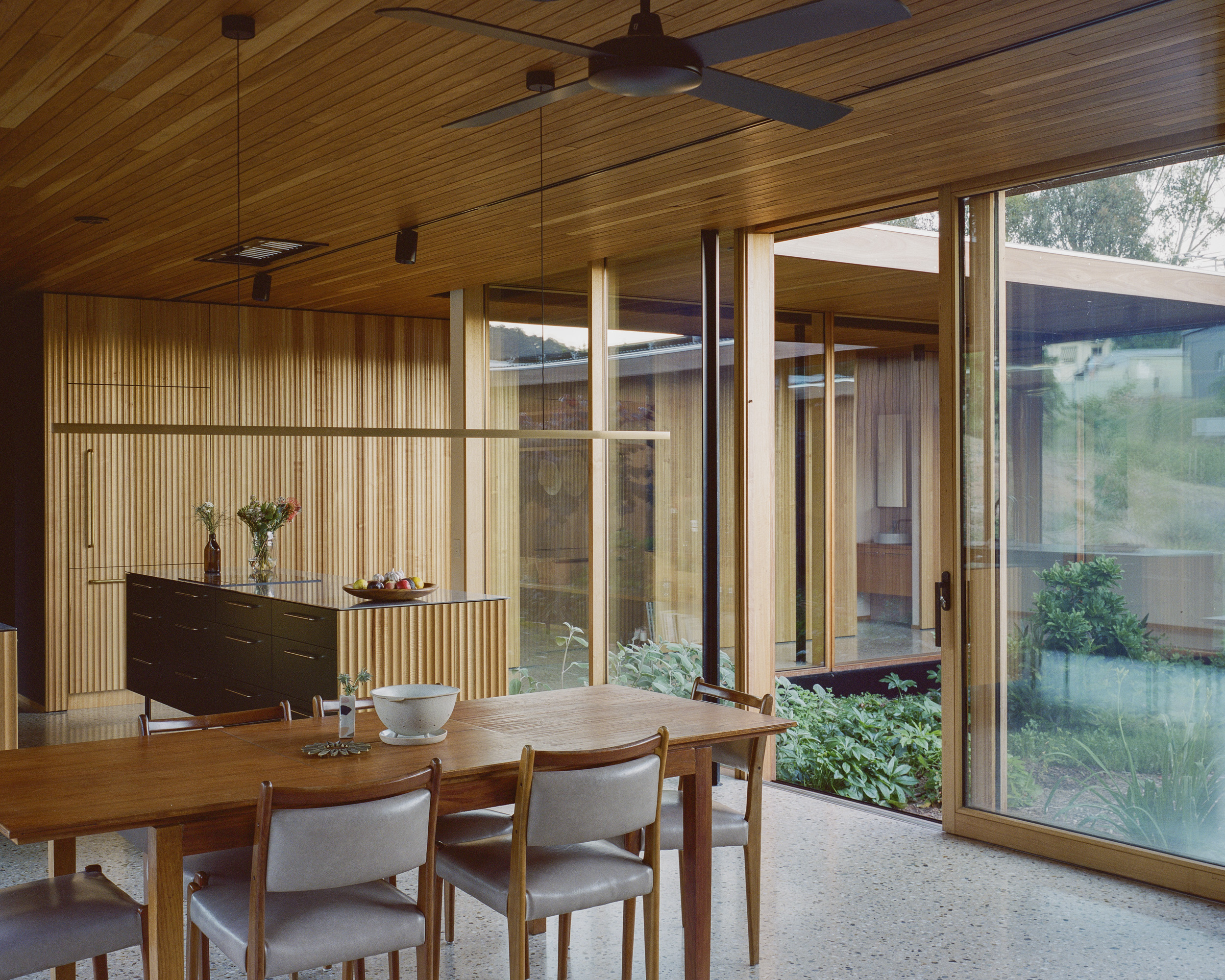 full height glazing architectural country home connection to garden