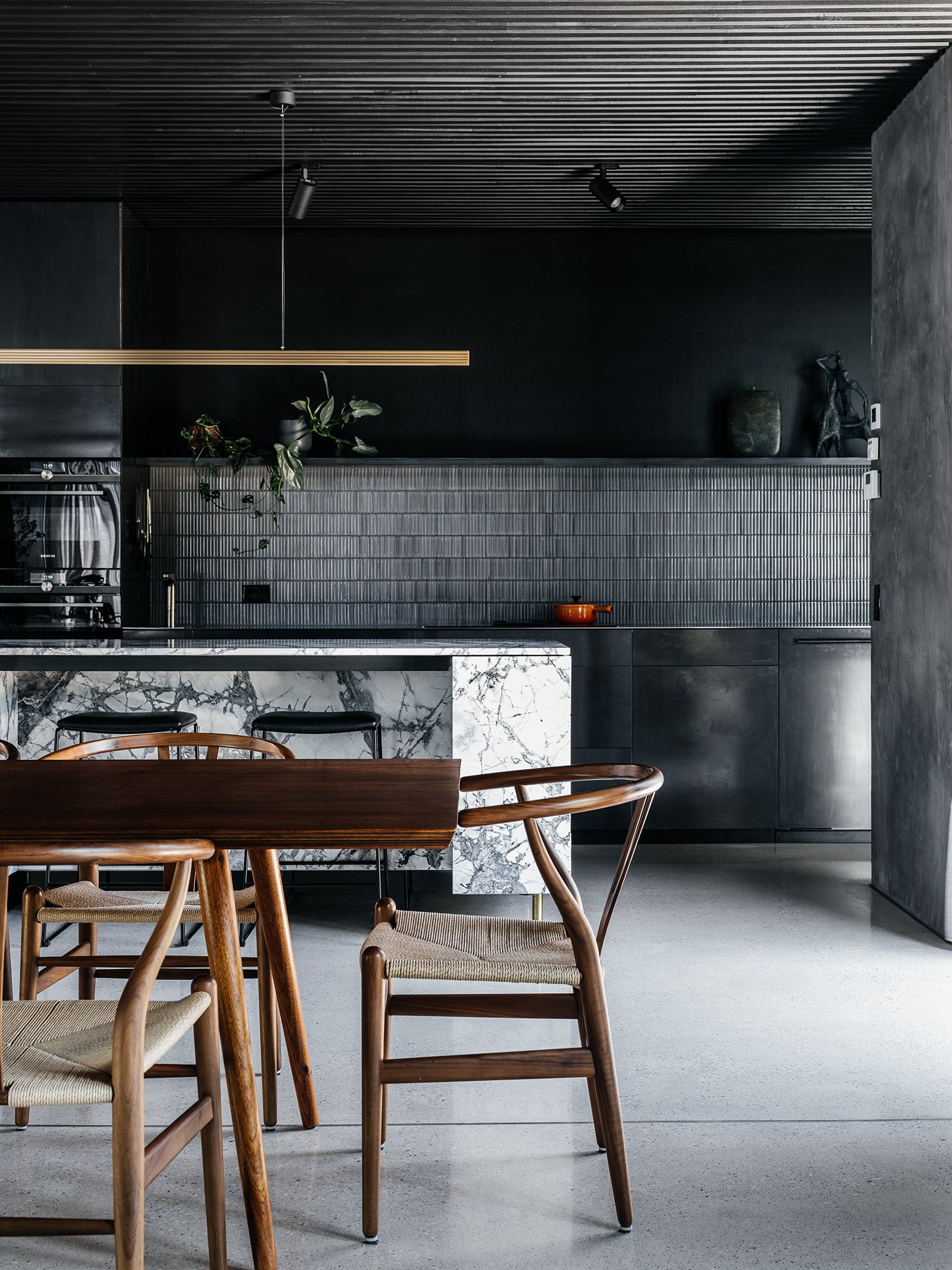 brass pendant in ktichen