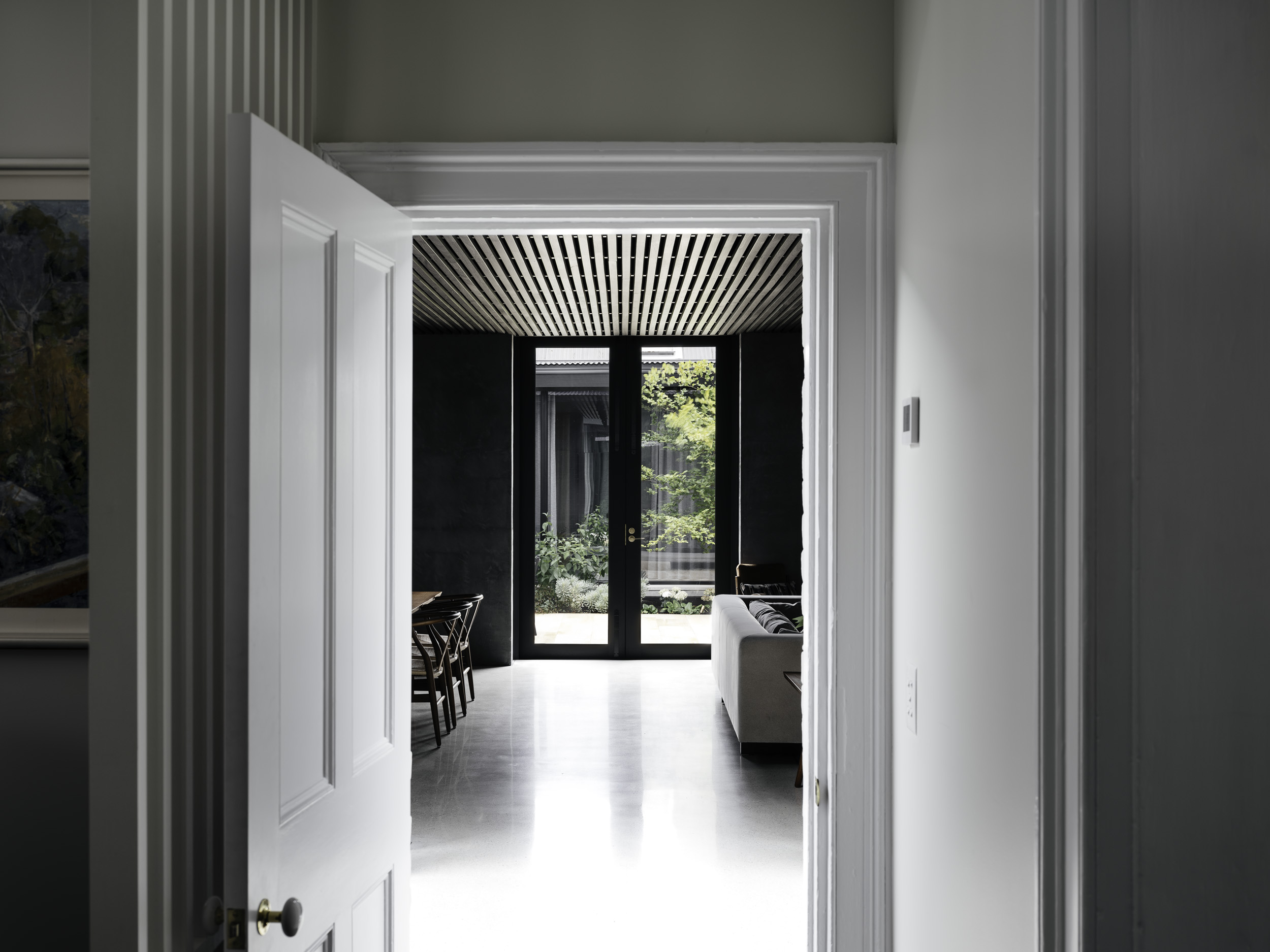 looking from origina cottage into new architectural extension