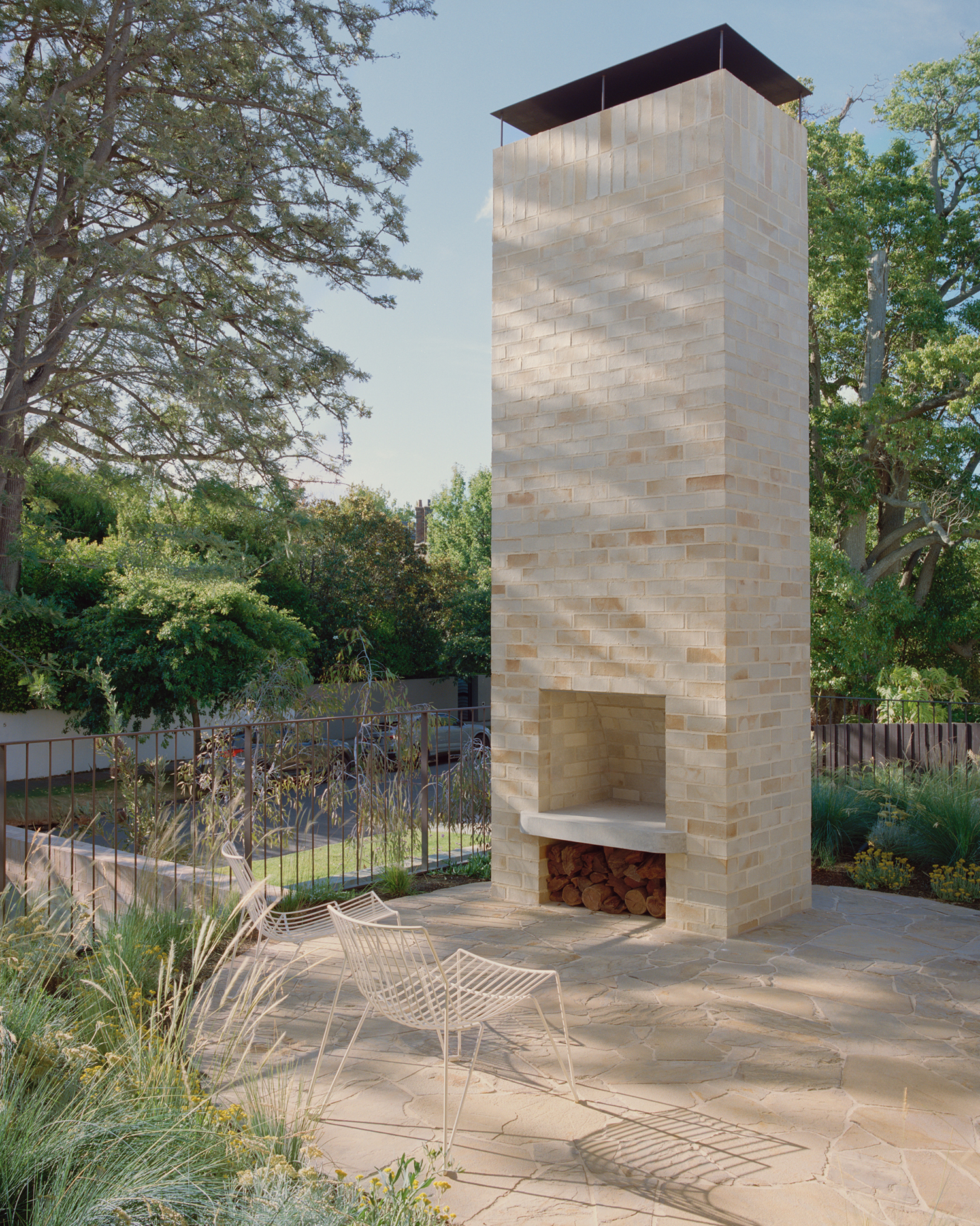 external brick fireplace
