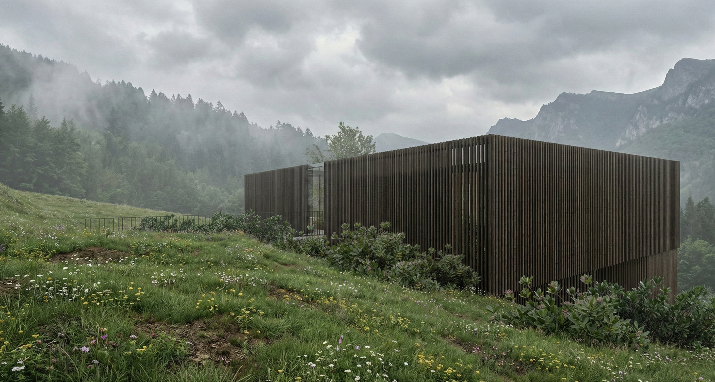 timber batten screening to facade