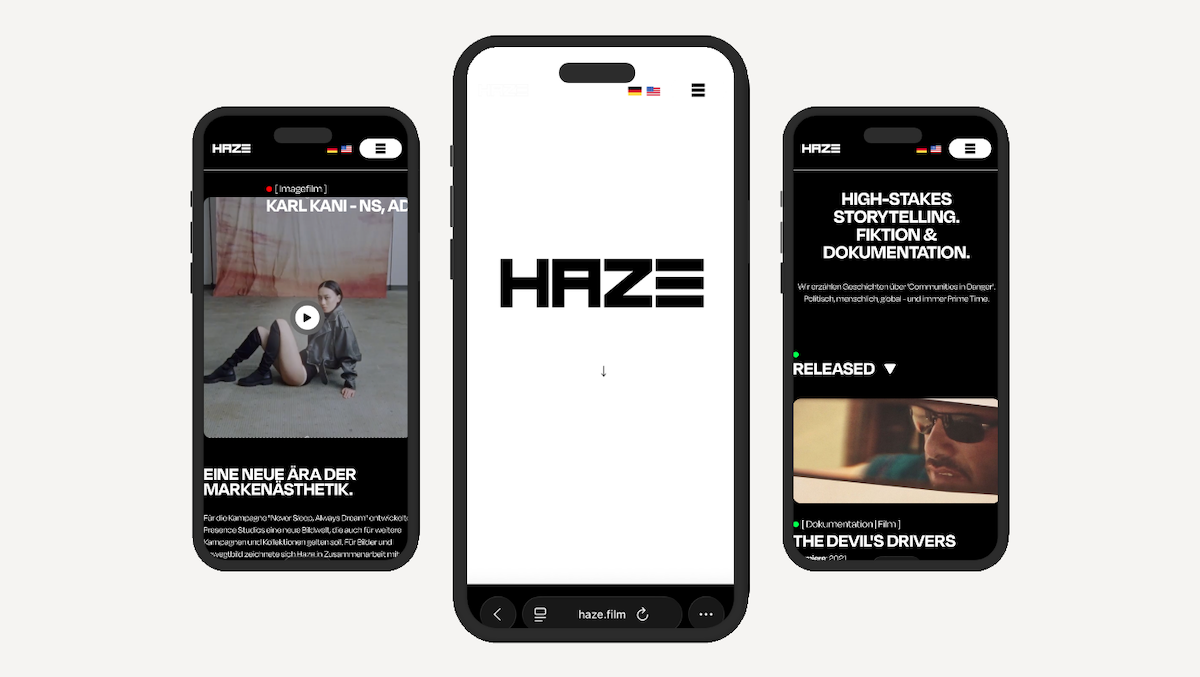 Mockup Website Haze Film Studio Berlin