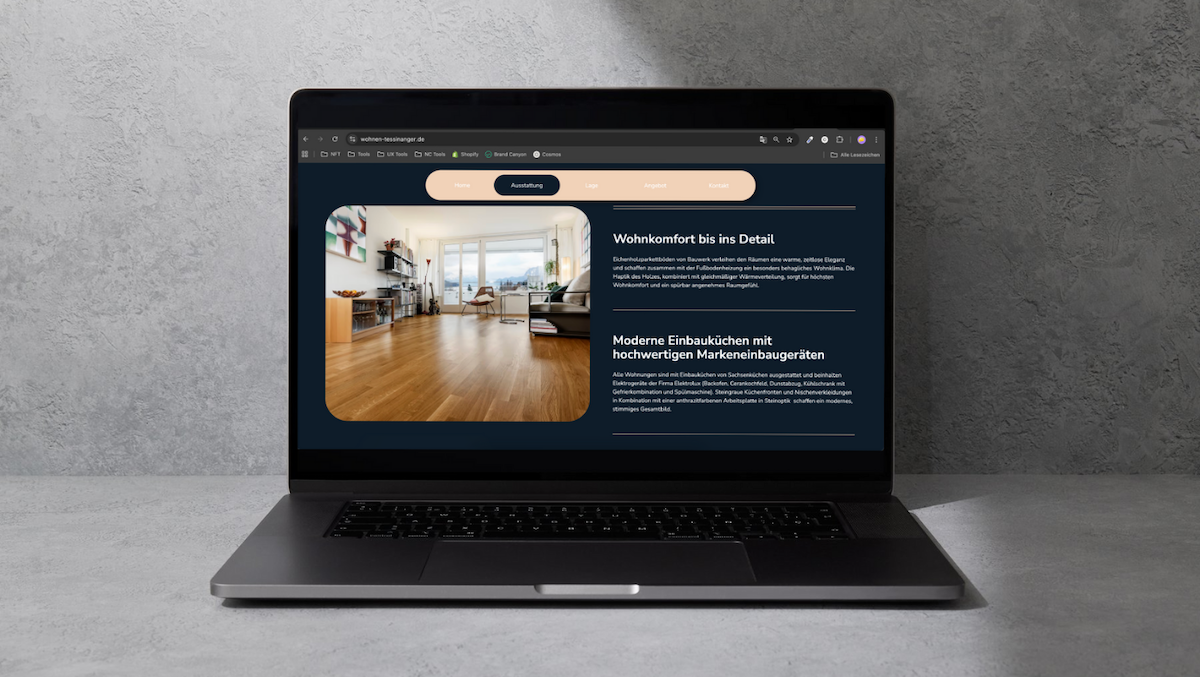 Mockup Website Wohnen am Von-Tessin-Anger München