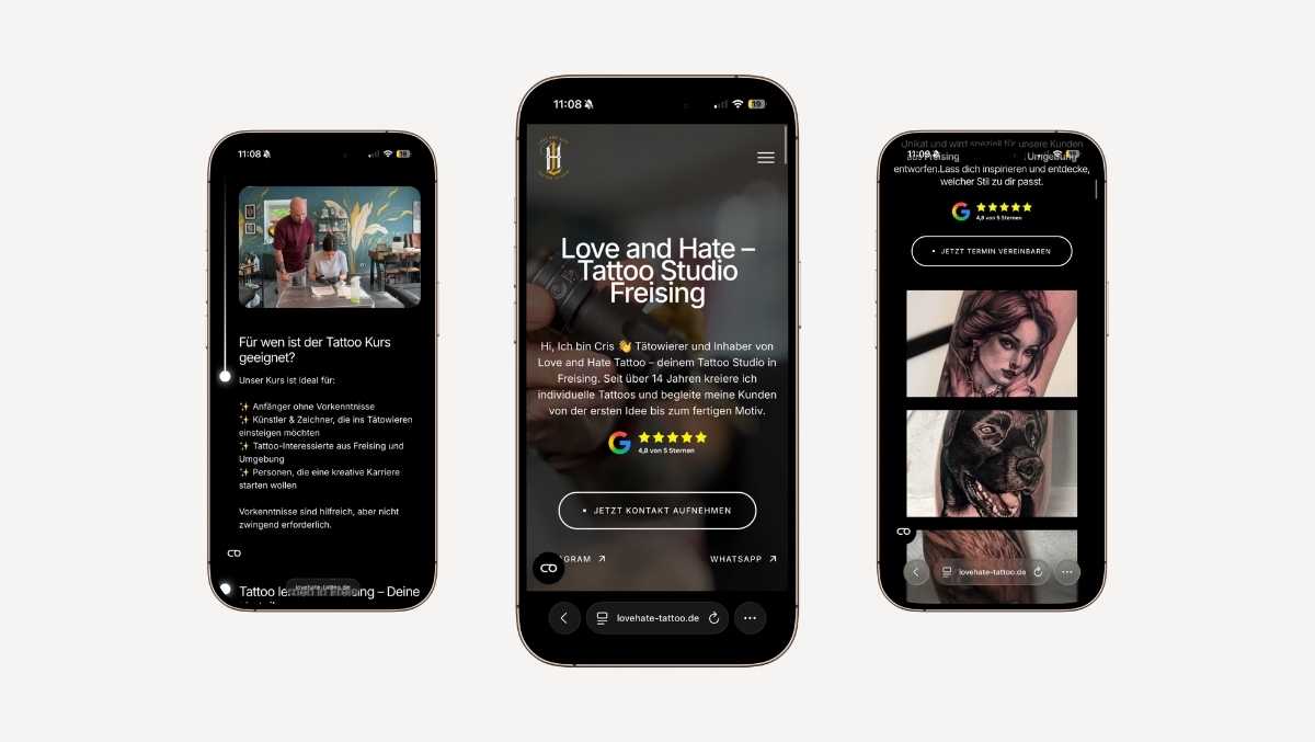 Website Love and Hate Tattoo Freising