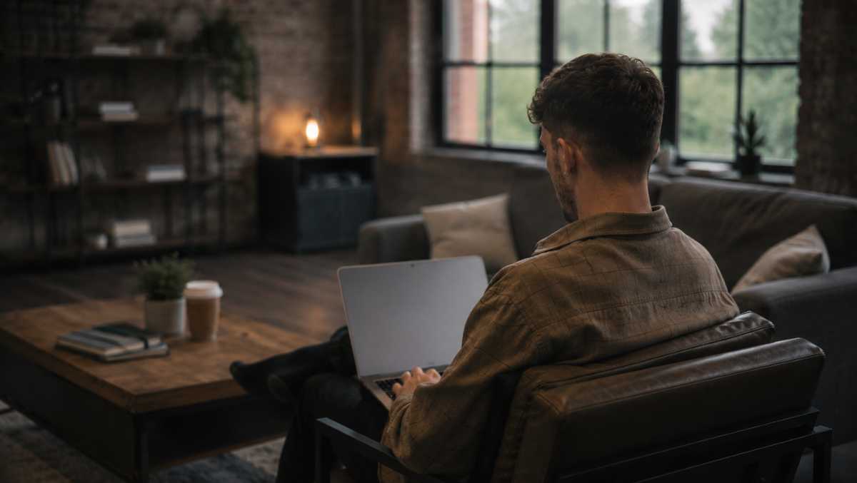 Webdesigner auf einer Couch
