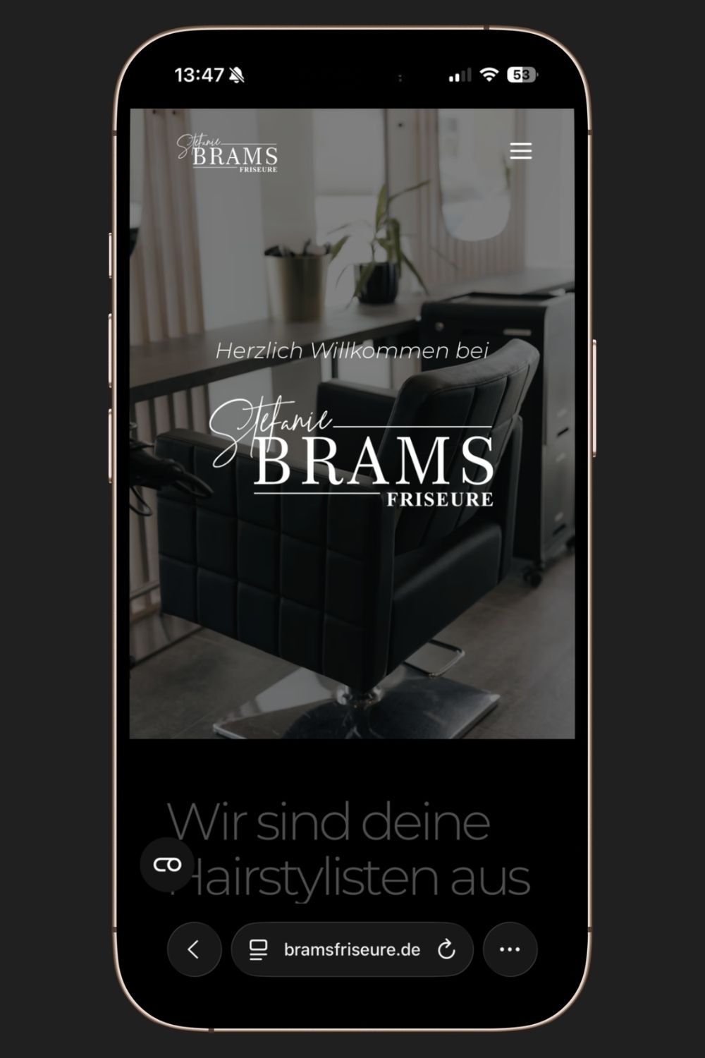 Mockup Website Stefanie Brams Friseure in Moosburg
