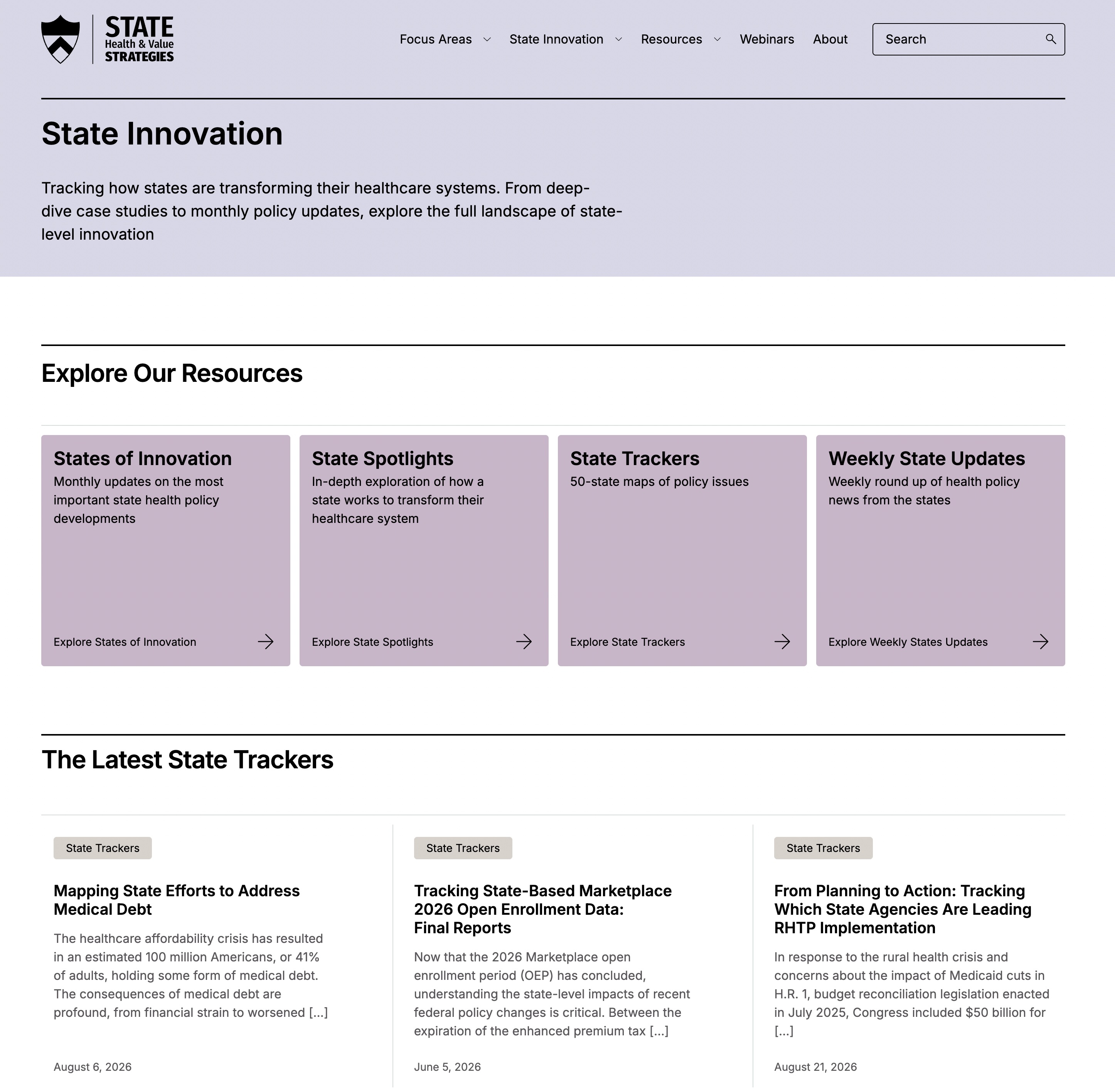 Screenshot of the State Innovation landing page — placeholder, replace with Figma export