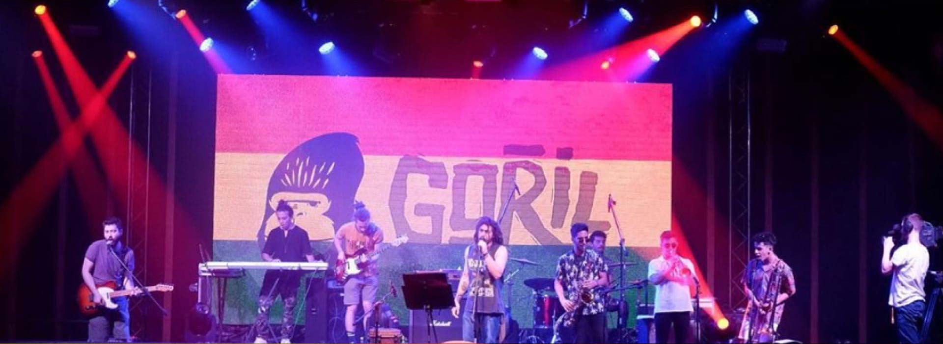 Photo of the Goril logo lit on an LED wall at a live show — placeholder, replace with Figma export