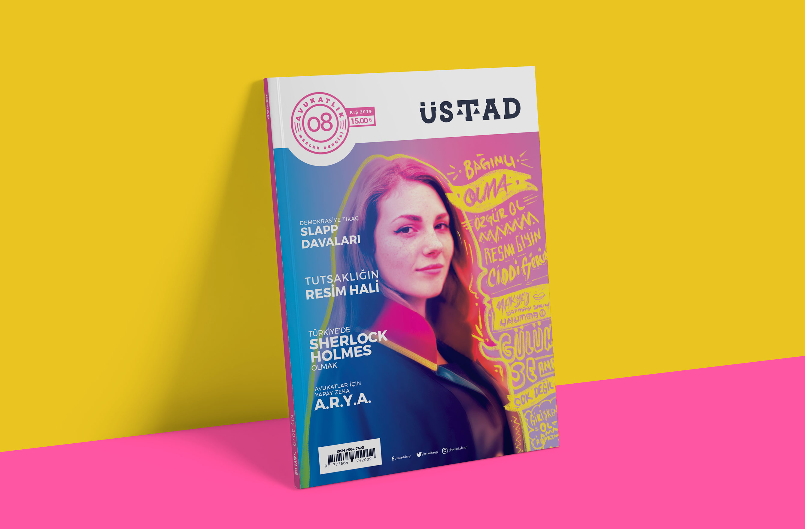 Full spread of the Üstad magazine cover — placeholder, replace with Figma export