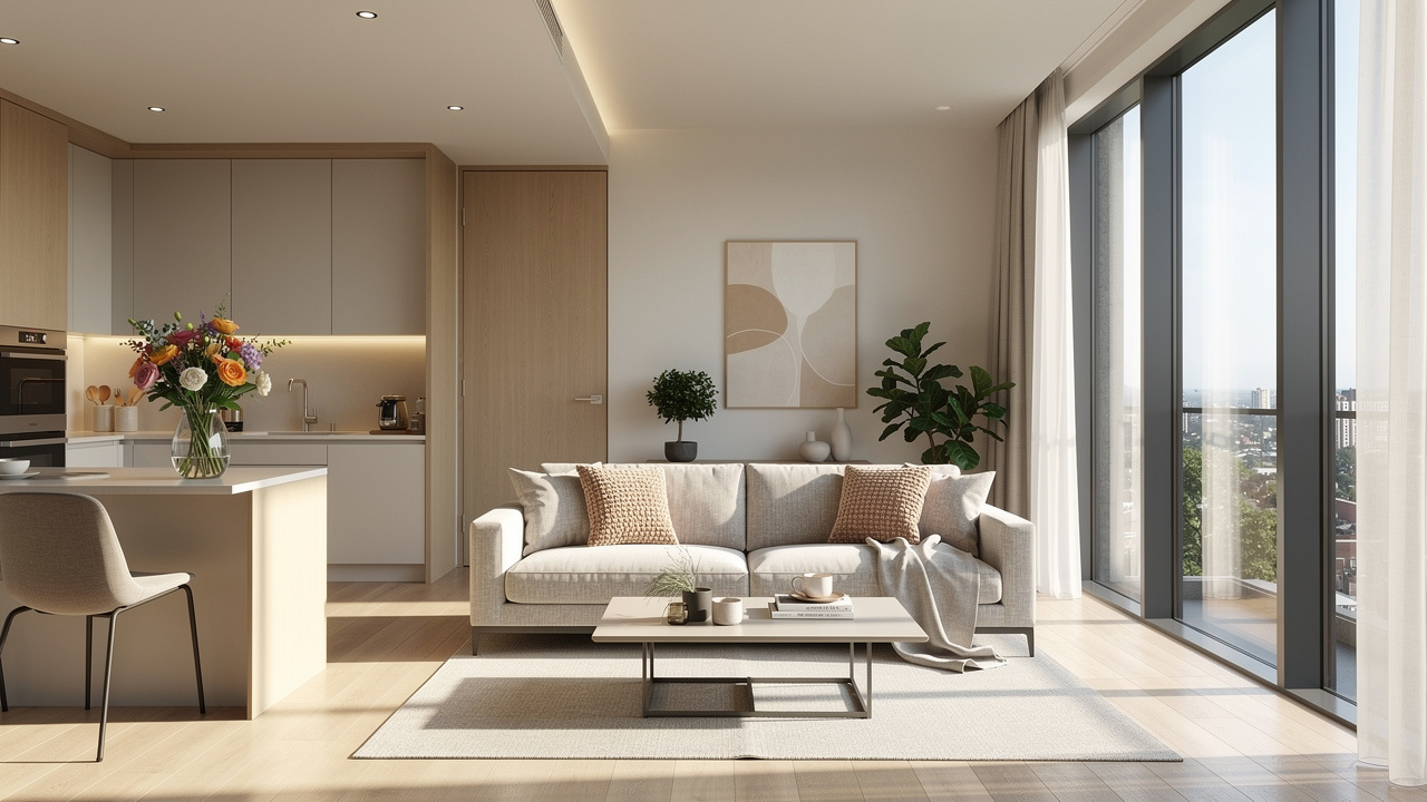 Bright independent living apartment with natural light