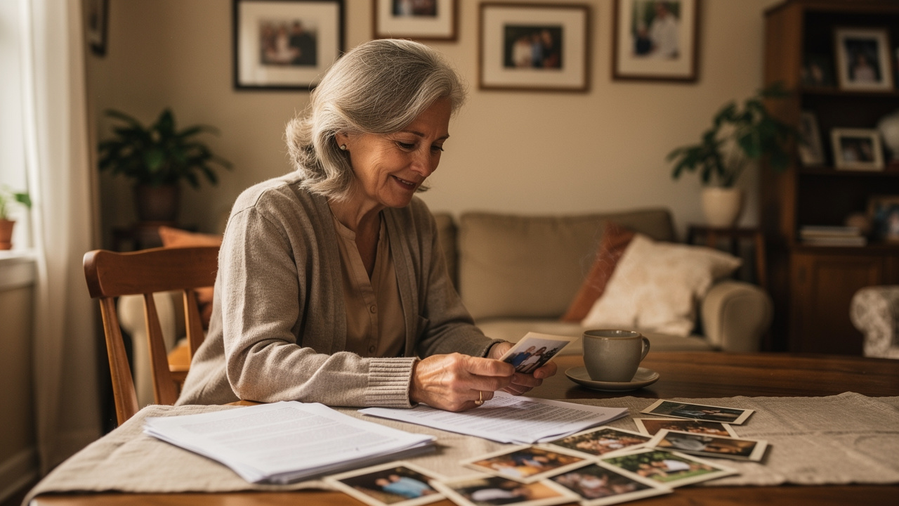 Senior woman considering home selling decision