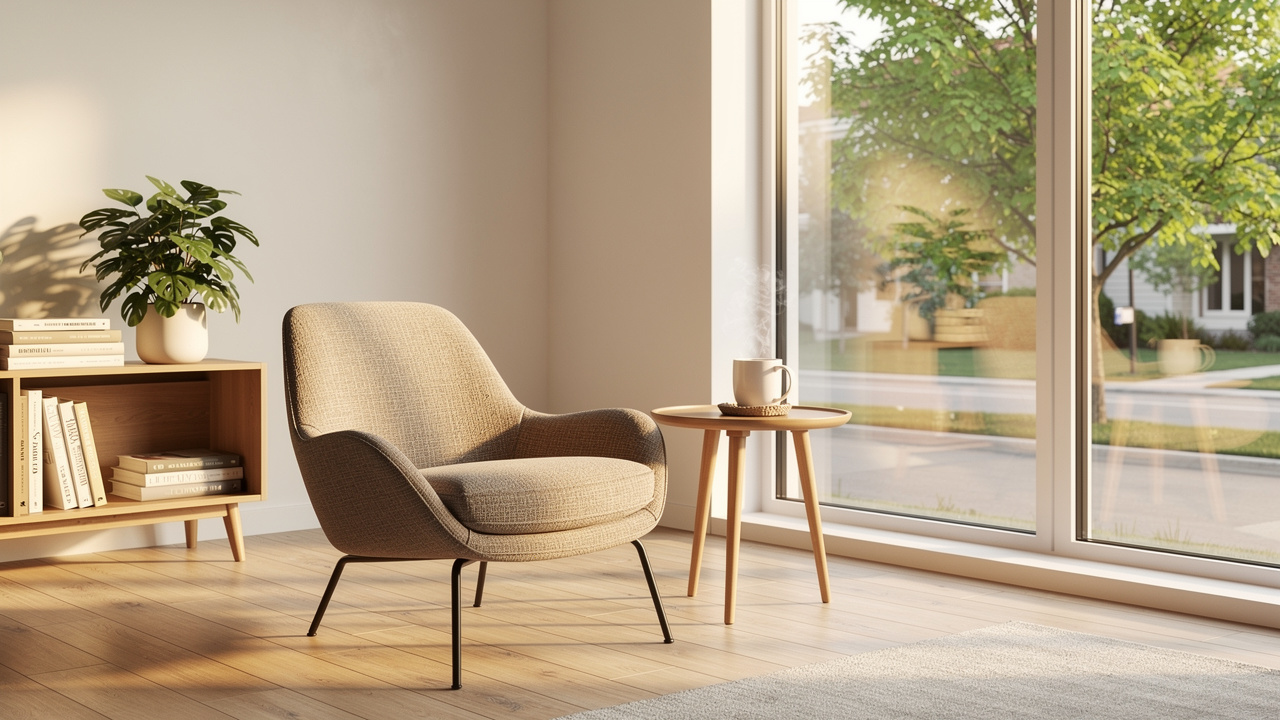 Bright minimalist apartment representing a peaceful new beginning